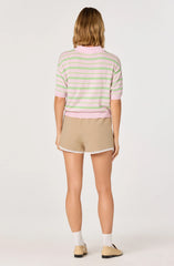Inixyf Scottie Striped Knit Polo Sweater