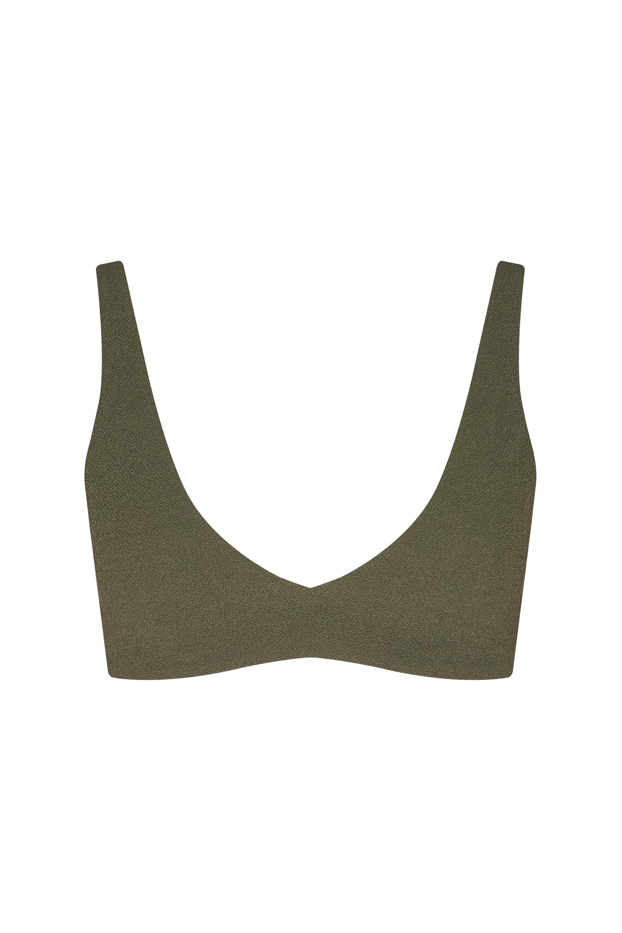 Plunge Bikini Top | Crispy Darkest Olive