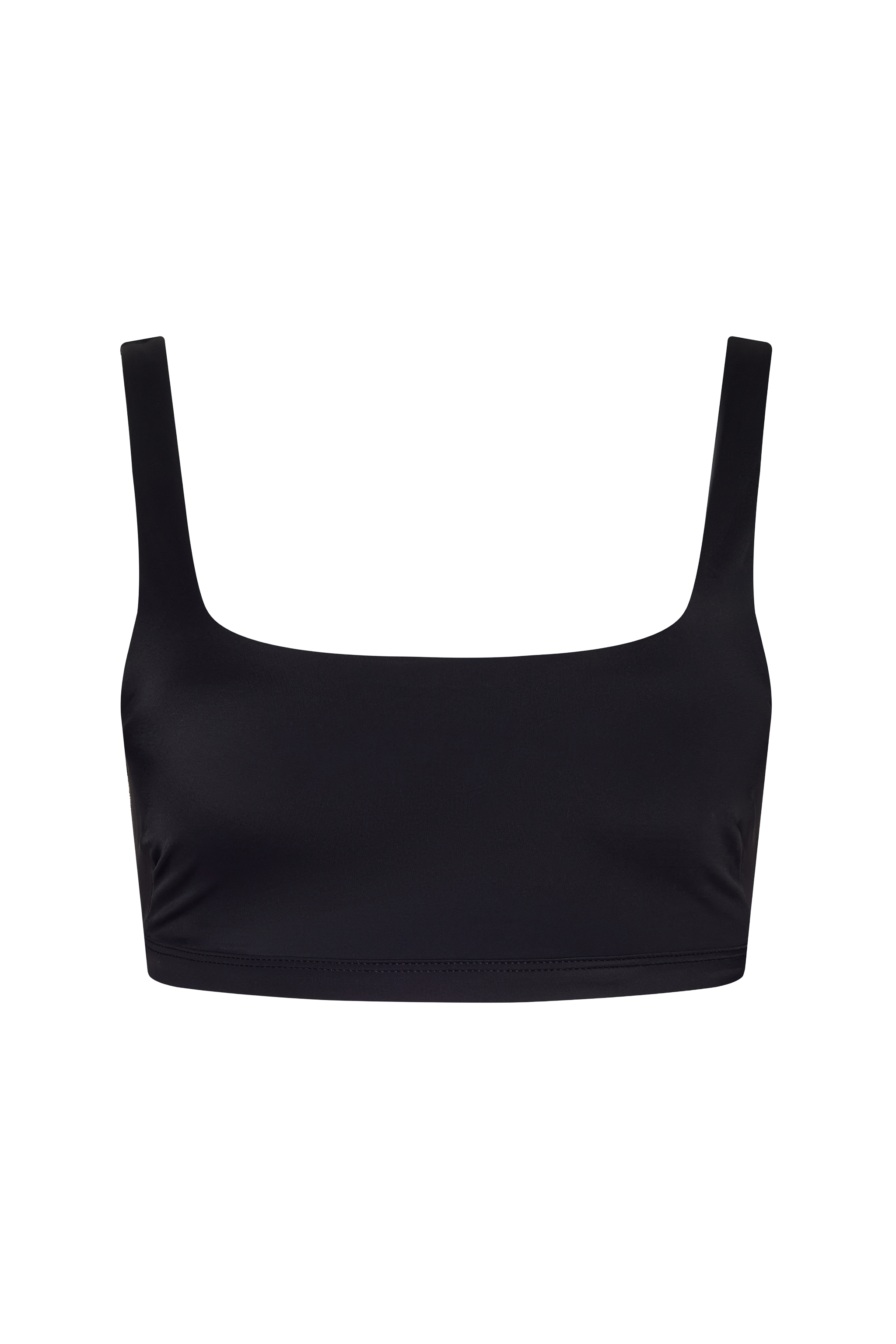 Square Neck Bikini Top | Smooth Black