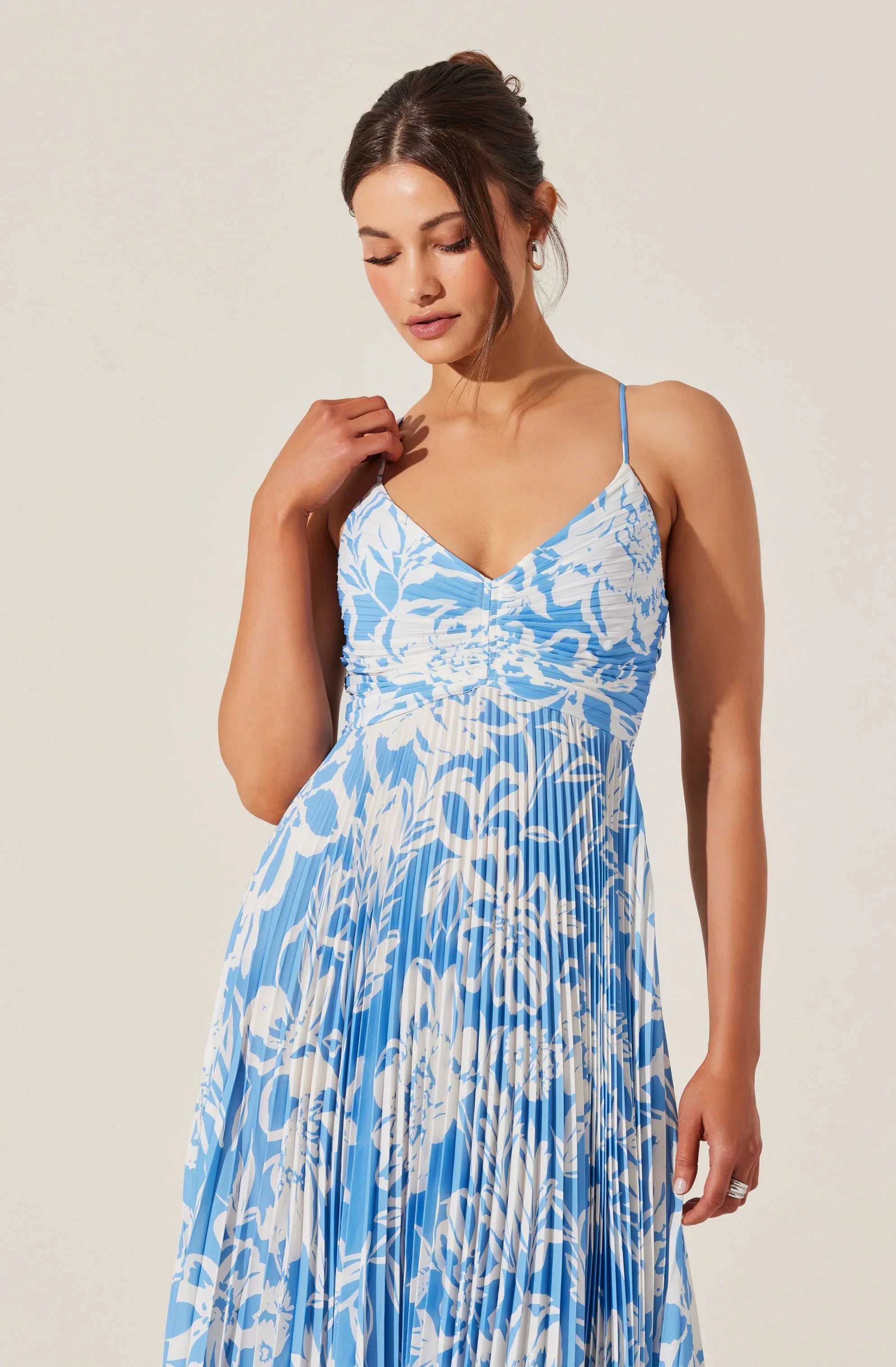 Inixyf Blythe Floral Plisse Midi Dress