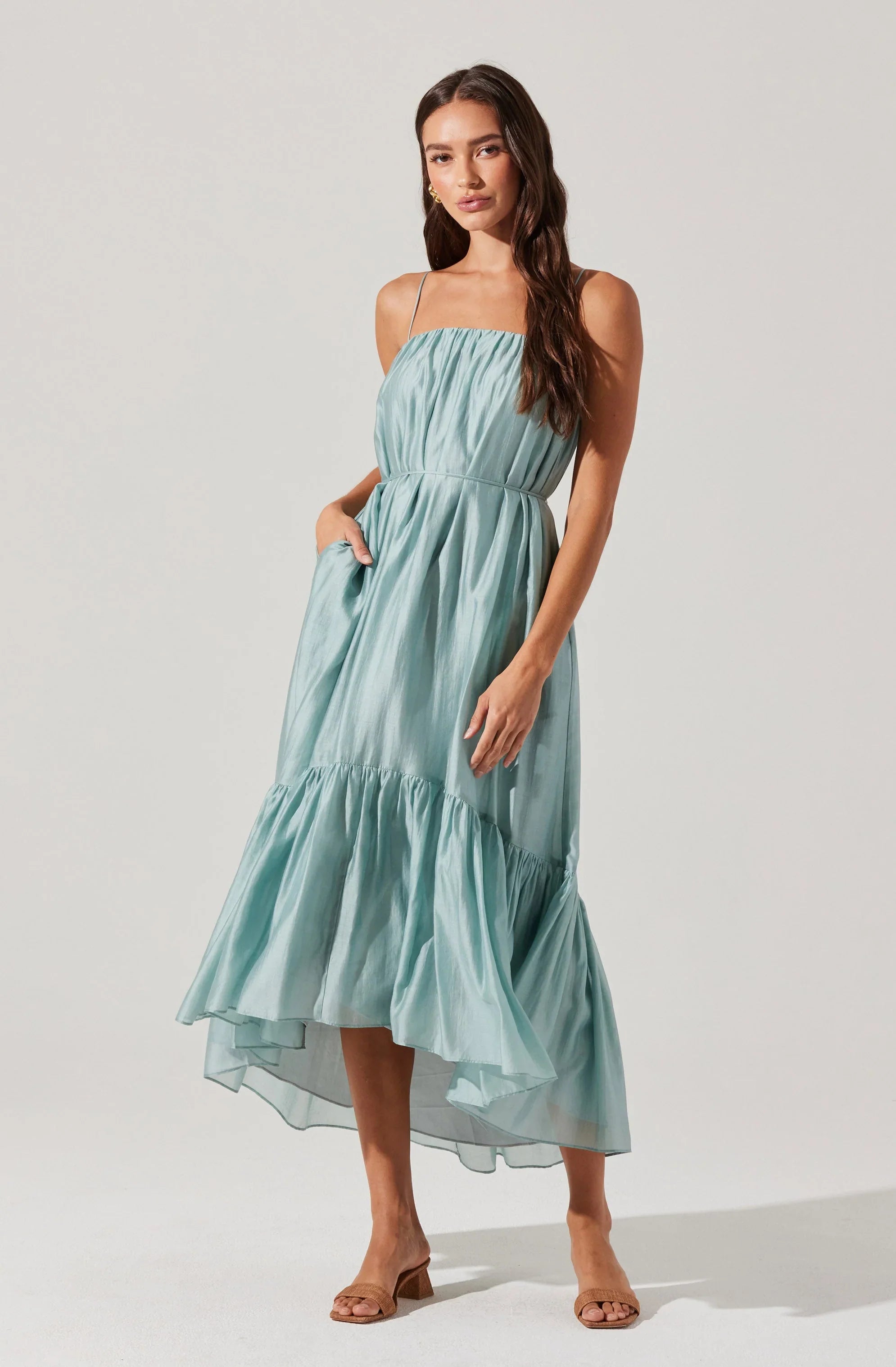 Lbruh Elisha Tiered High-Low Maxi Dress