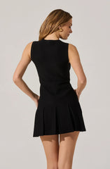 Lbruh Sleeveless Pleated Skirt Mini Dress