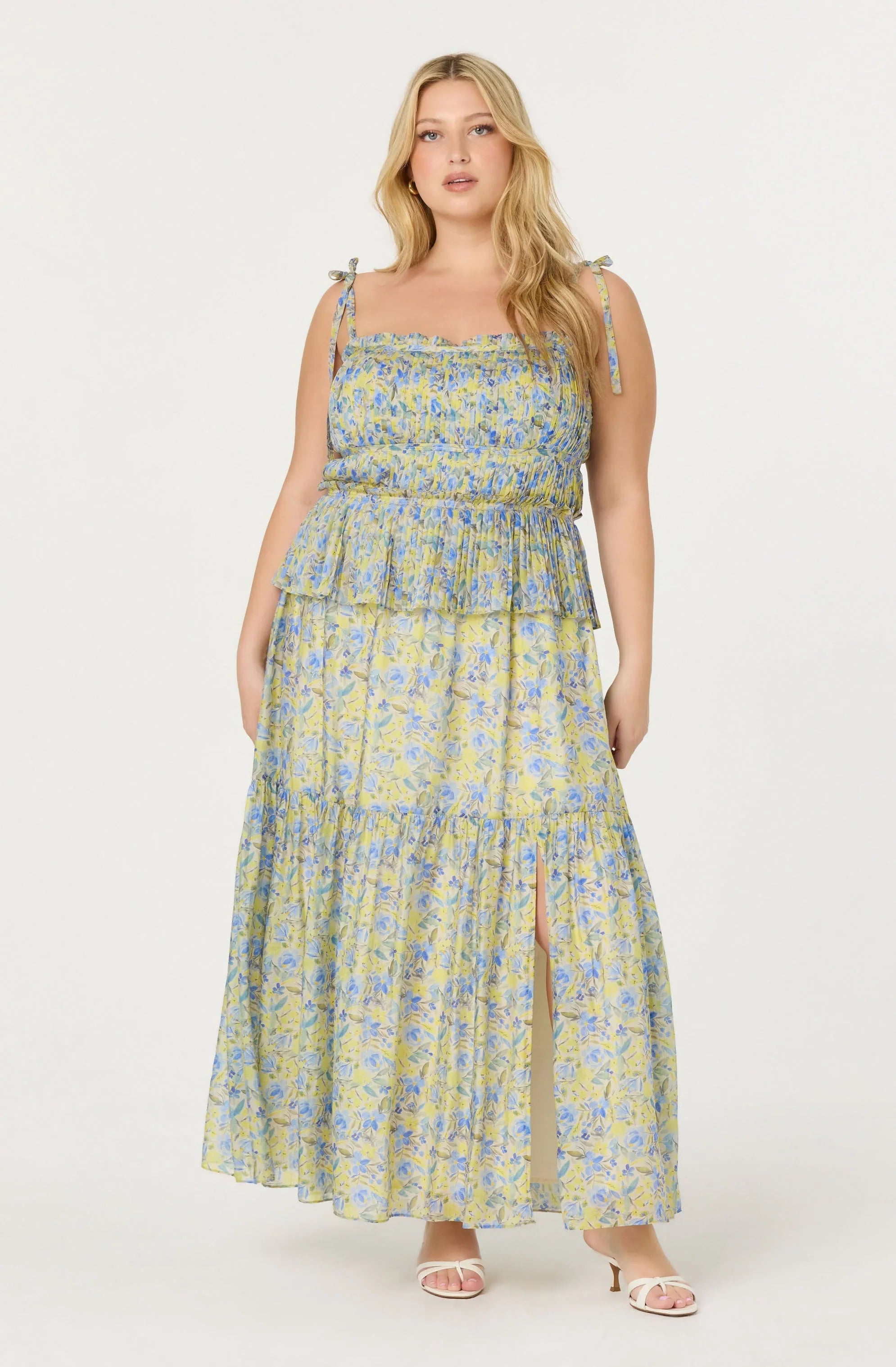 Lbruh Ethelind Floral Pleated Maxi Dress