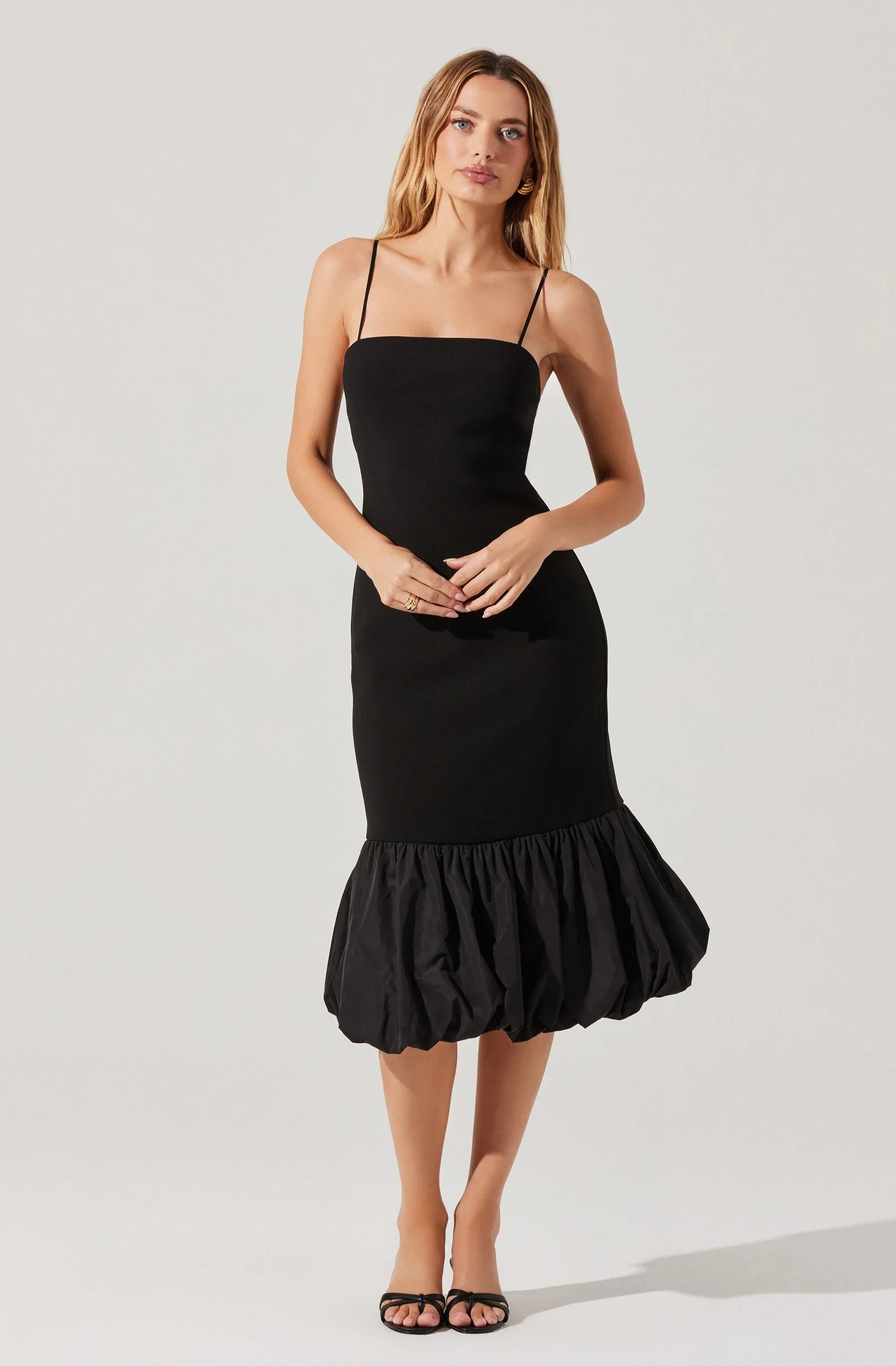 Lbruh Brittnea Bodycon Bubble Hem Midi Dress
