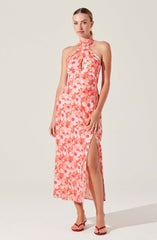 Lbruh Marissa Floral Halter Neck Midi Dress