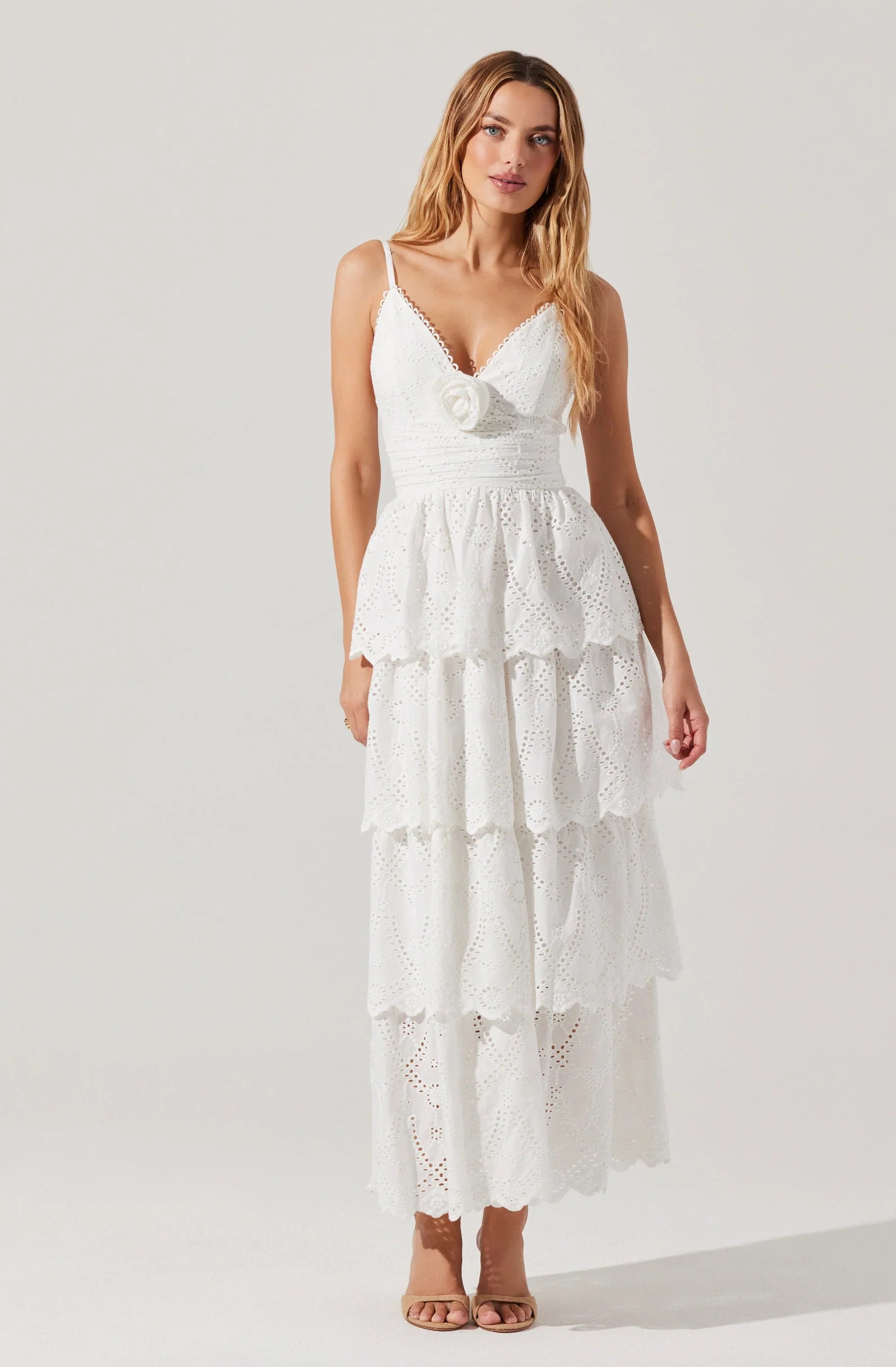 Lbruh Faeryn Eyelet Tiered Maxi Dress