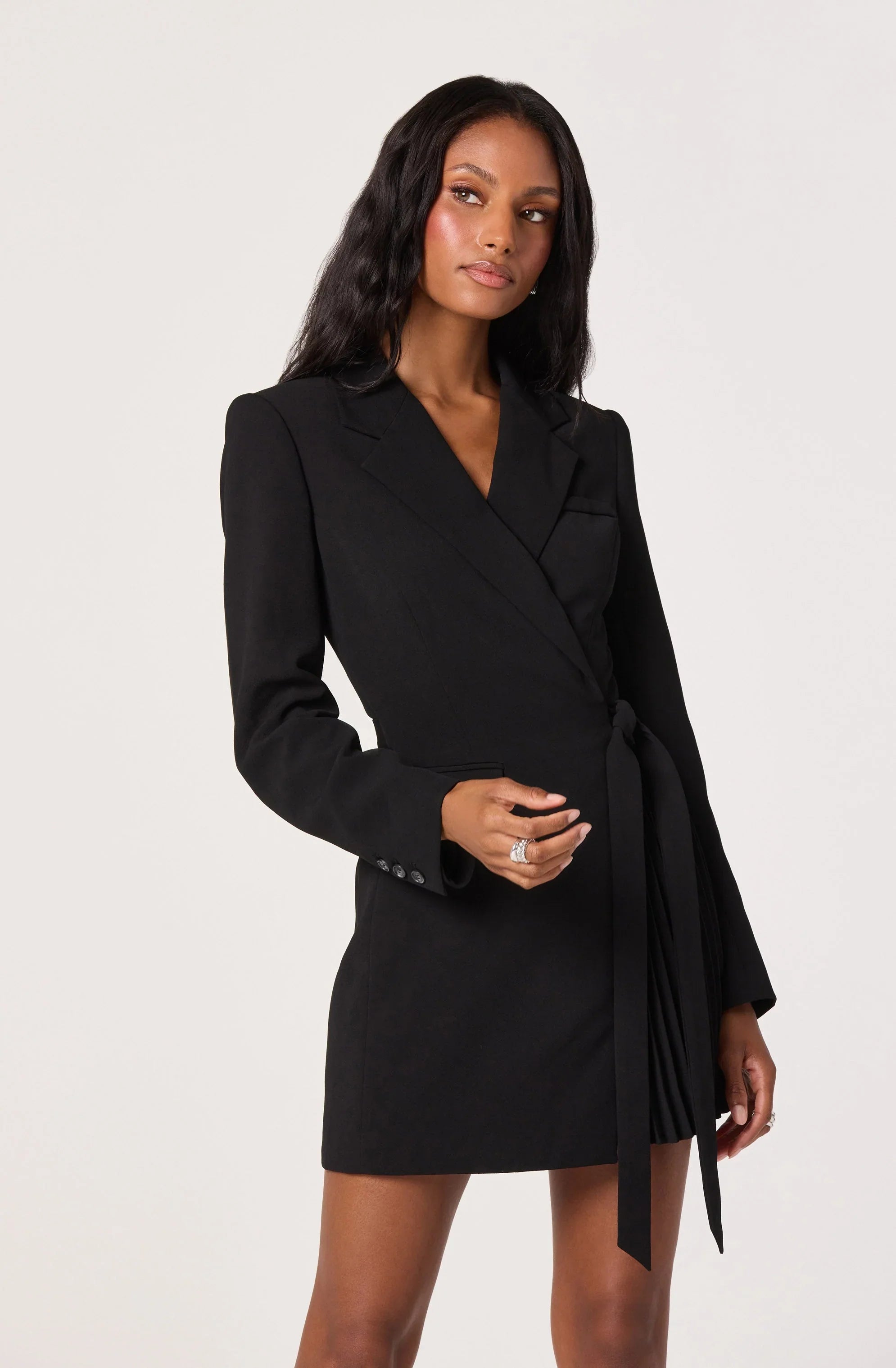 Lbruh Kesari Pleated Blazer Wrap Dress