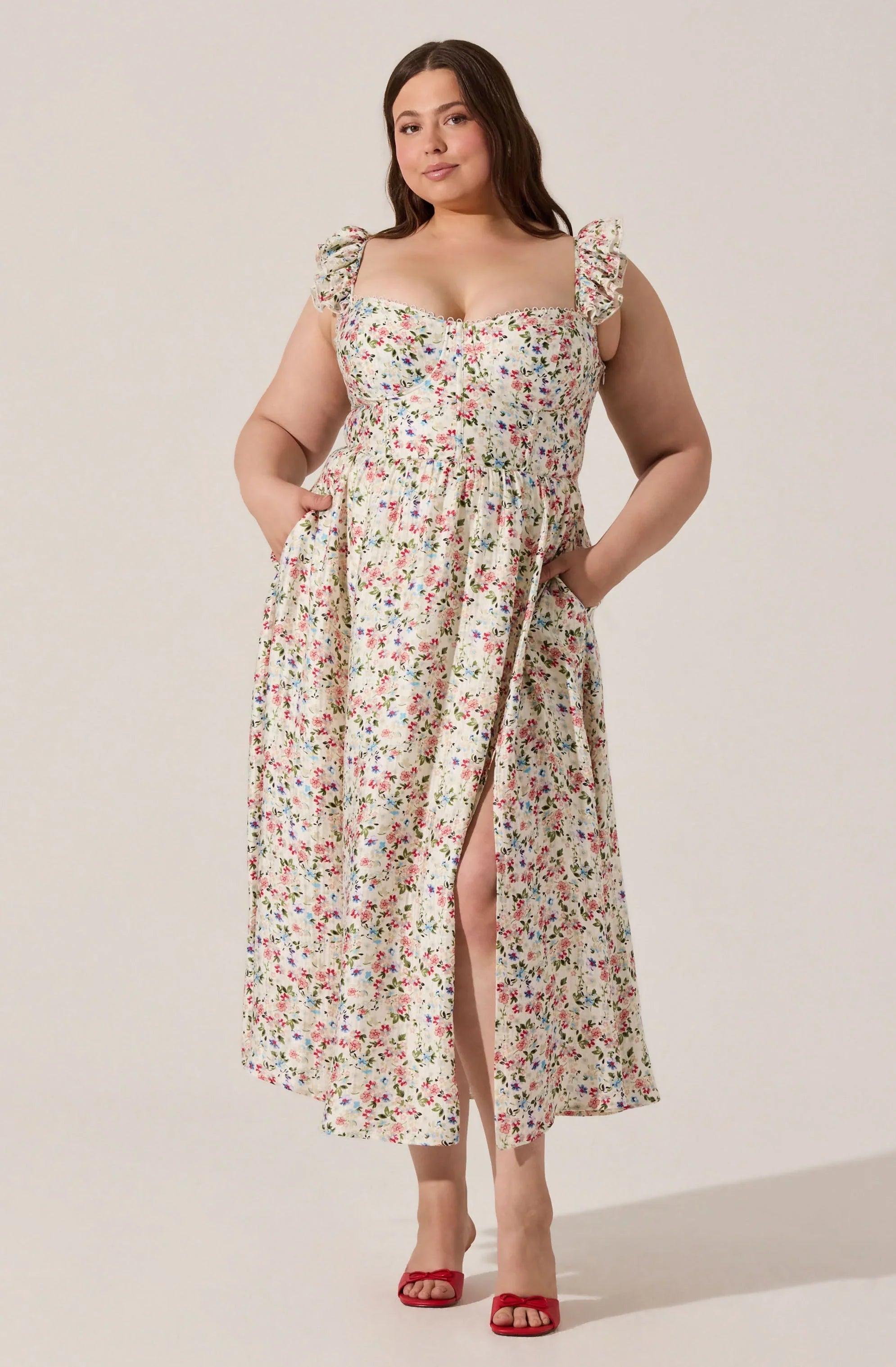 Inixyf Wedelia Floral Midi Dress
