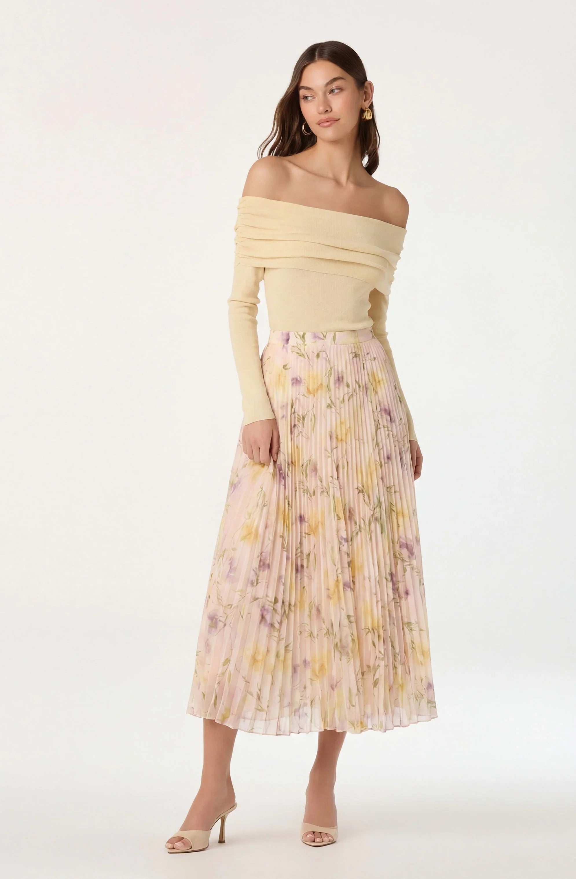 Inixyf Fiori Pleated Maxi Skirt