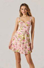 Lbruh Alva Satin Floral Mini Dress