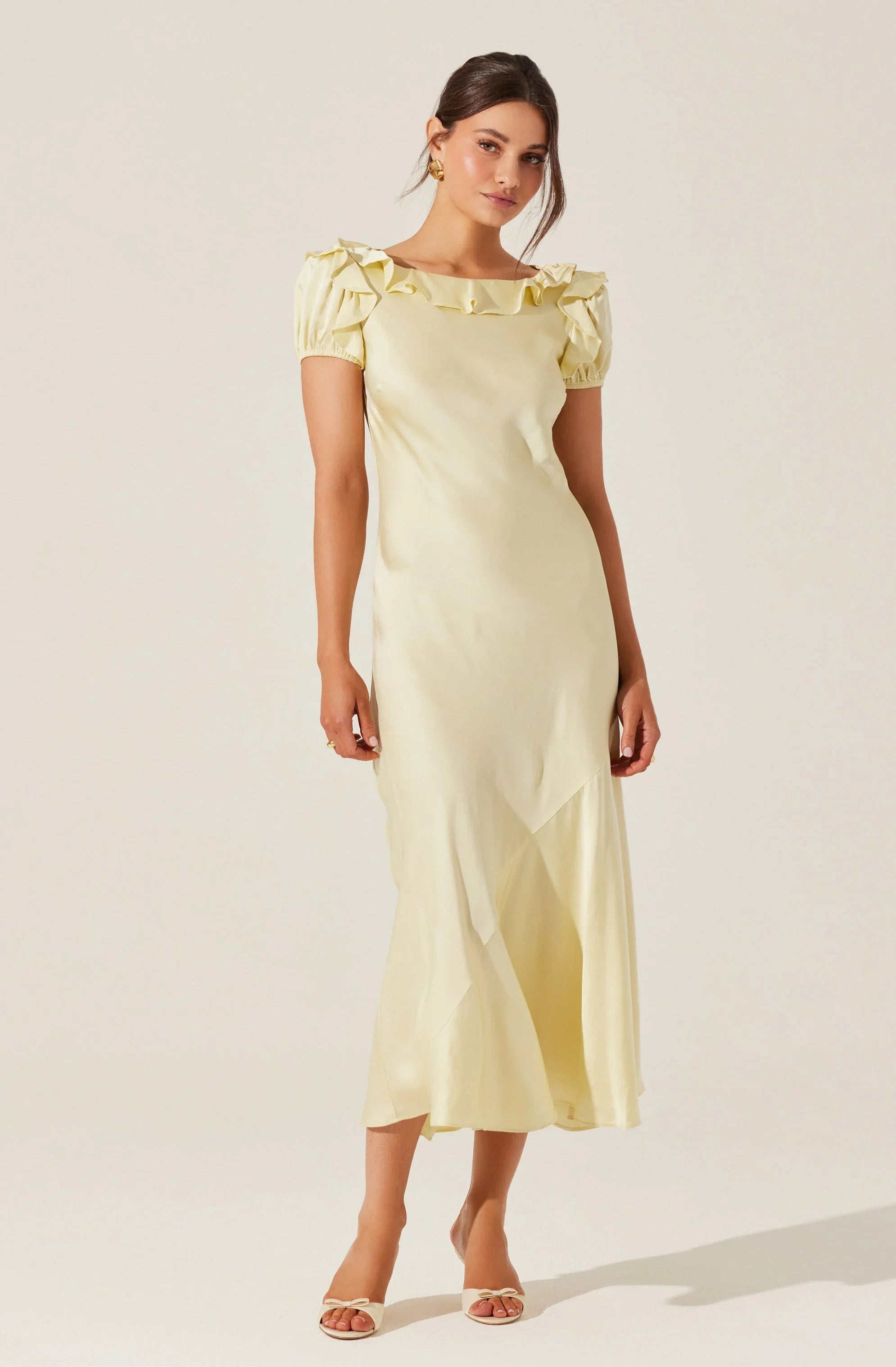 Lbruh Auden Satin Ruffle Midi dress