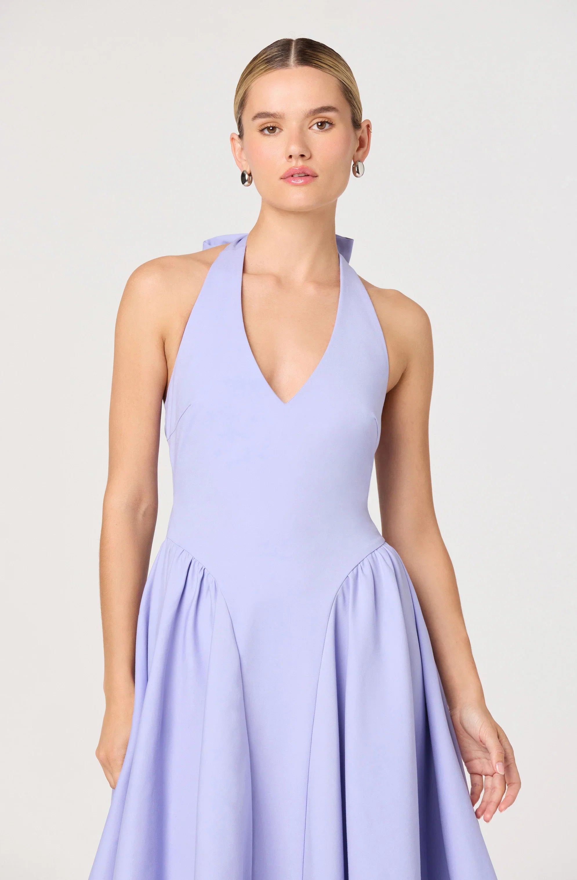 Inixyf Meana Halter Plunge Drop-Waist Midi Dress