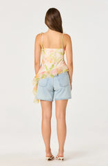 Inixyf Mejra Floral Ruffle Asymmetric Cami