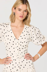 Inixyf Minnie Polka Dot Tiered Midi Dress