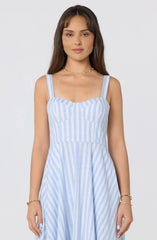 Inixyf Isabela Striped Sweetheart Midi Dress