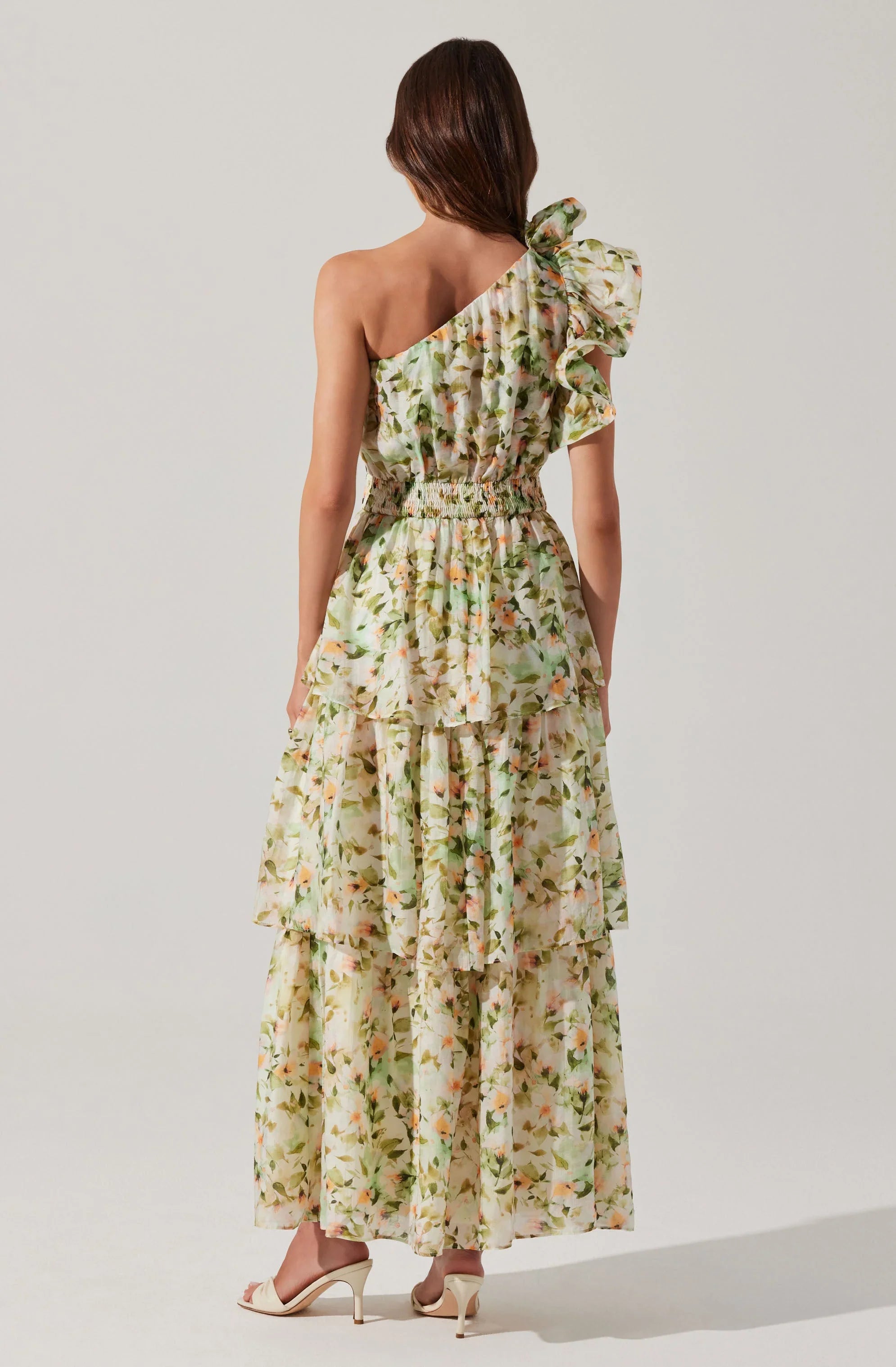 Lbruh Imelda One Shoulder Floral Maxi Dress