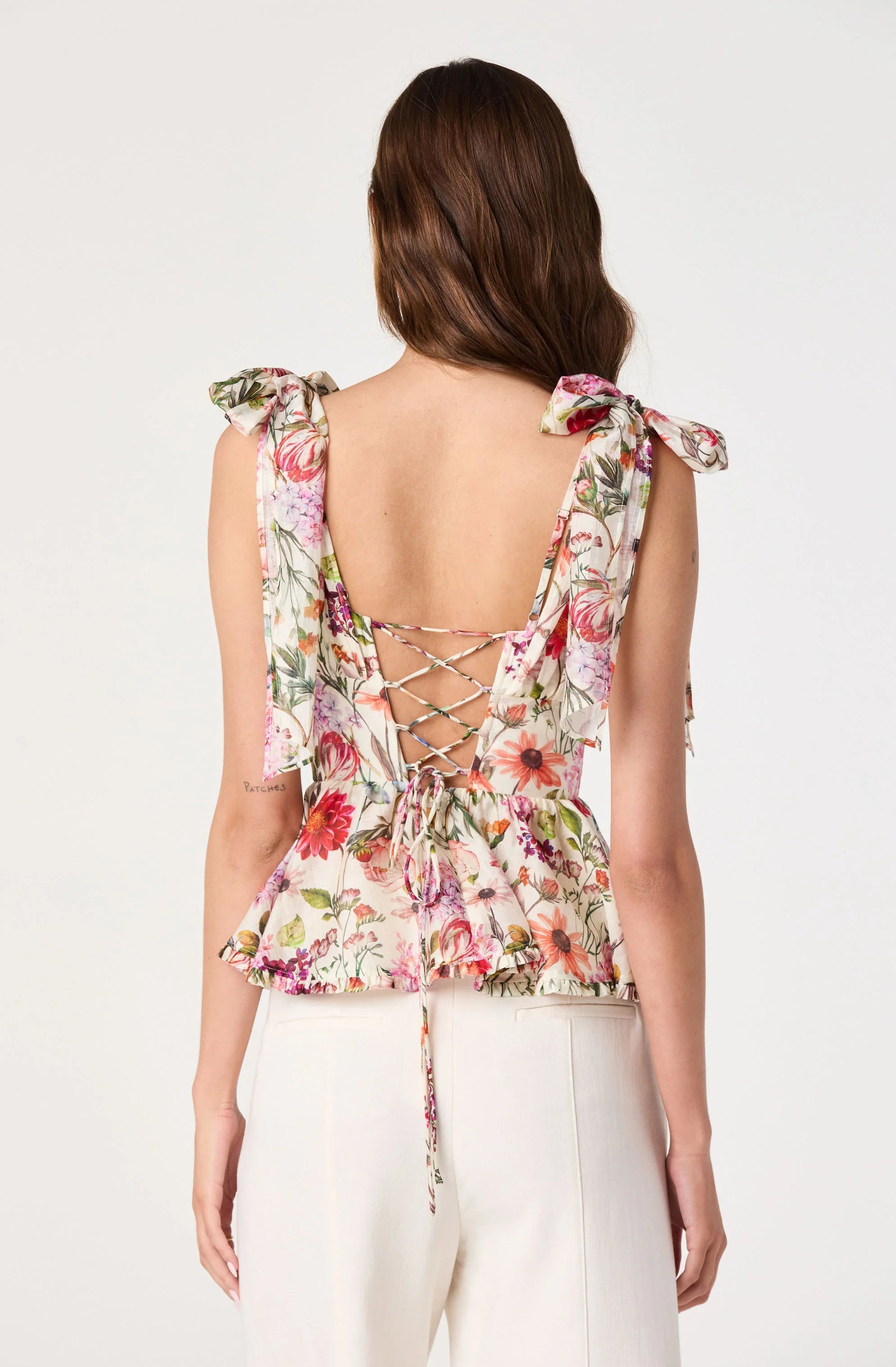 Inixyf Lenora Floral Corset Peplum Top