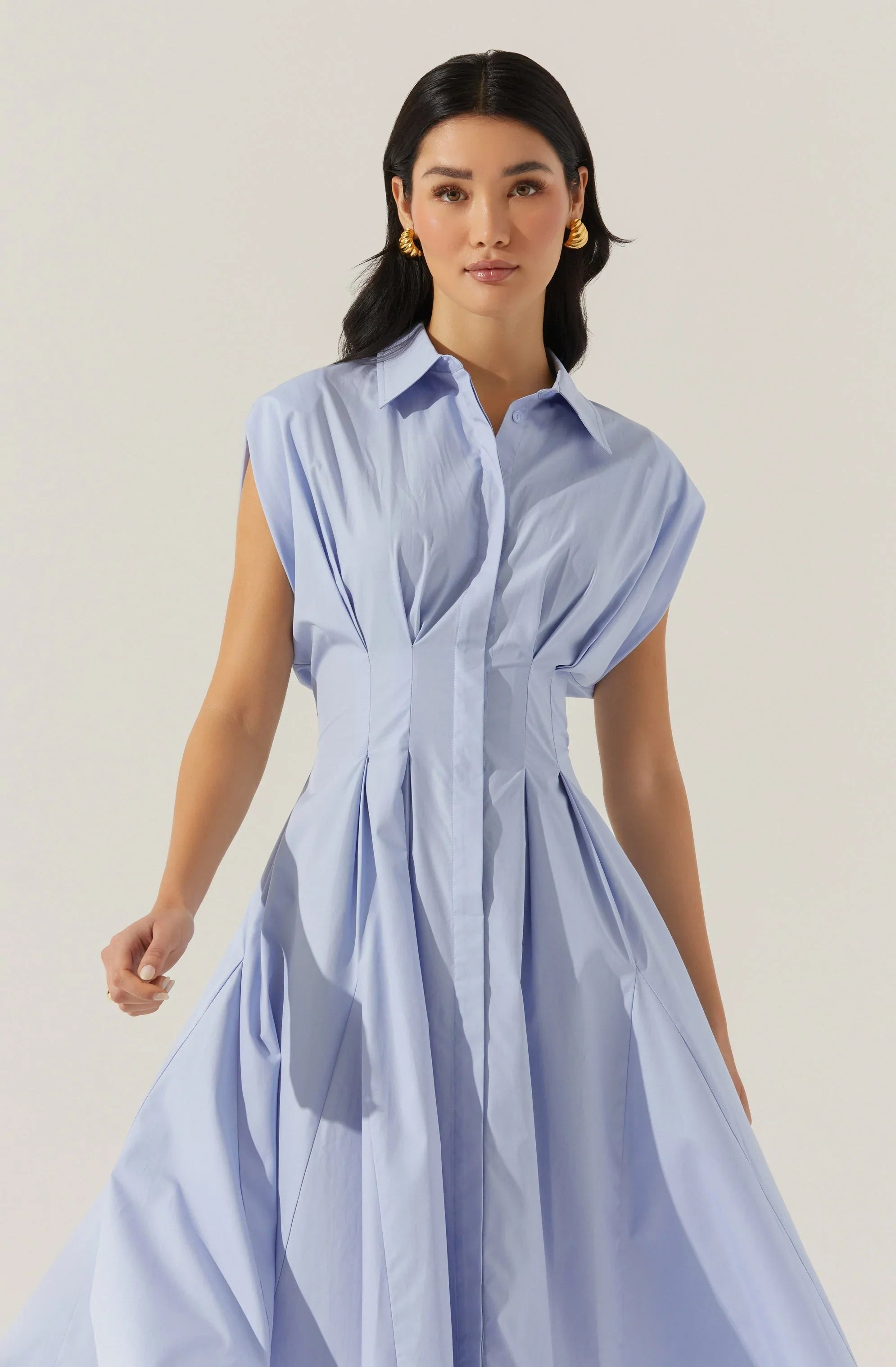 Lbruh Beckett Tapered Waist Pleated Dress