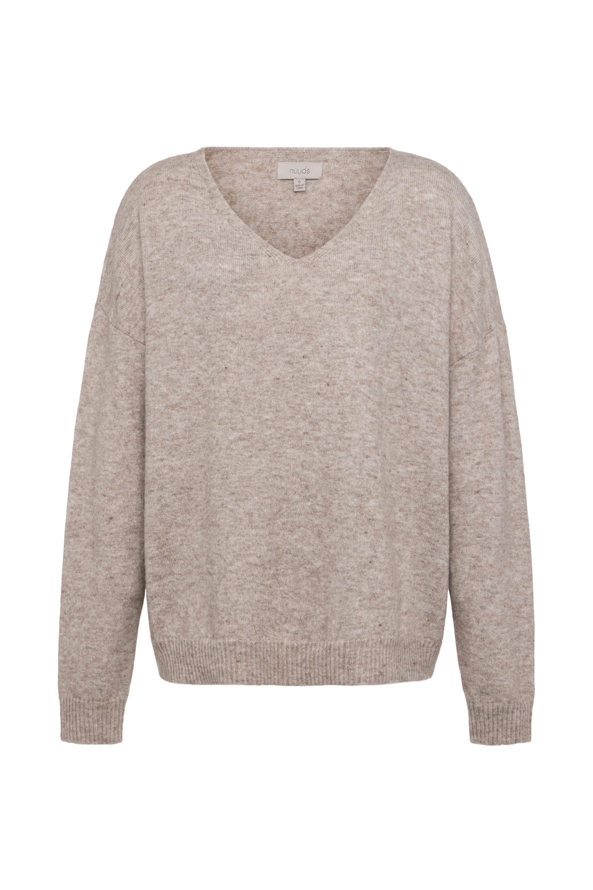 Cozy Knit V-Neck Sweater | Heather Cocoa