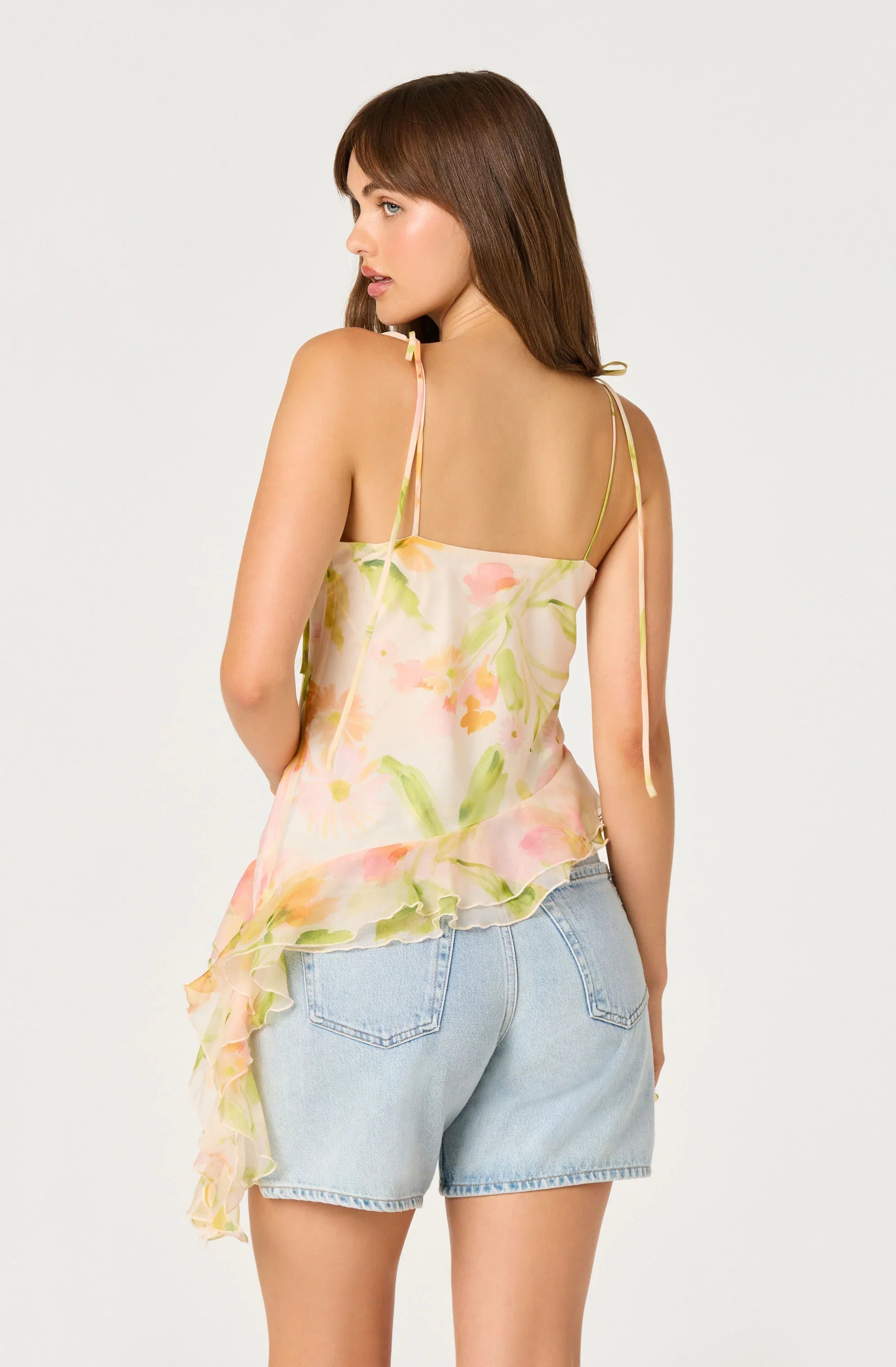 Inixyf Mejra Floral Ruffle Asymmetric Cami