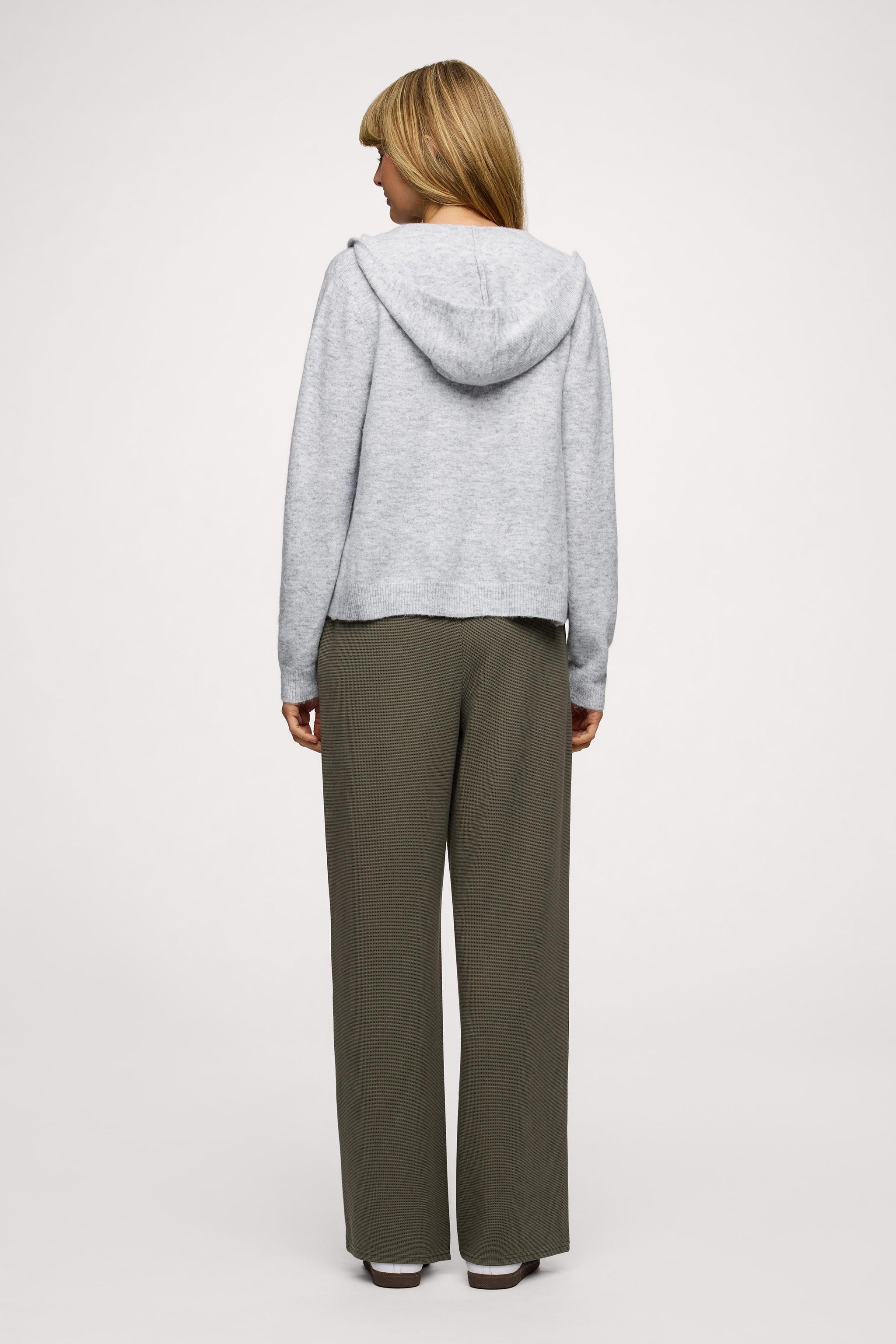 Cozy Knit Zip-Up Cardigan | Heather Grey
