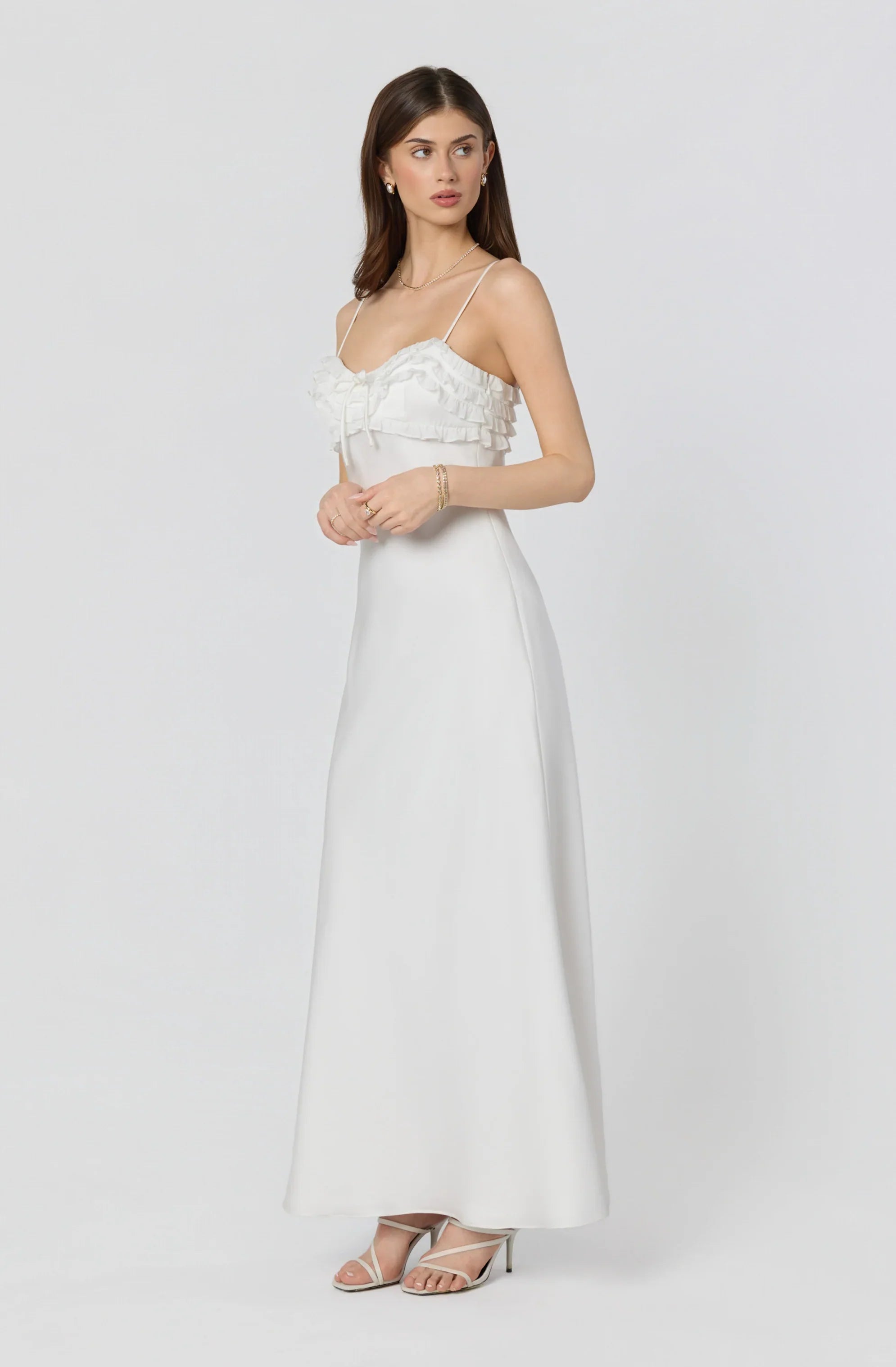Inixyf Jade Ruffle Trim Maxi Dress
