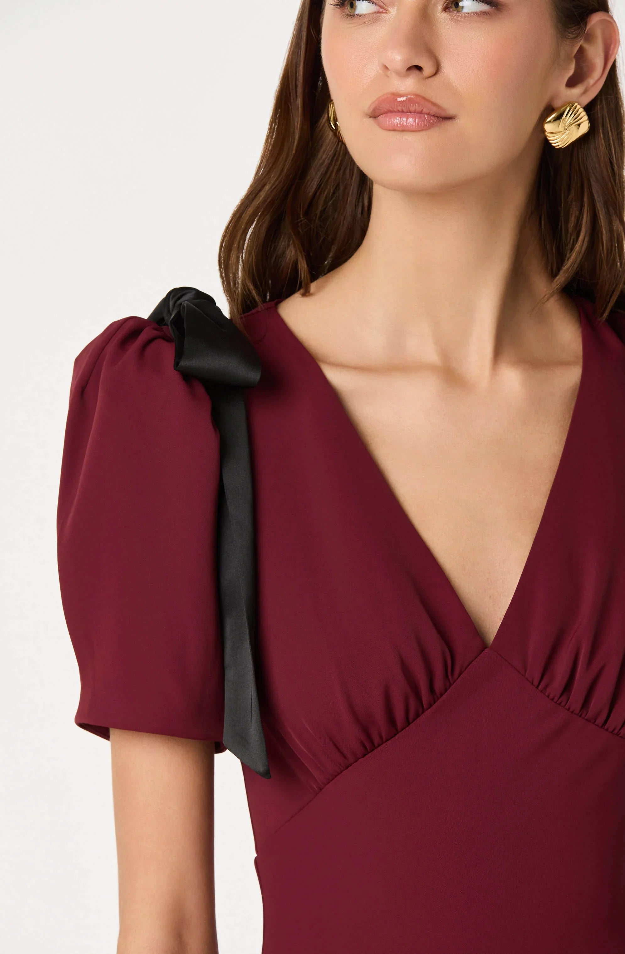 Lbruh Ciela Bow Puff Sleeve Midi Dress