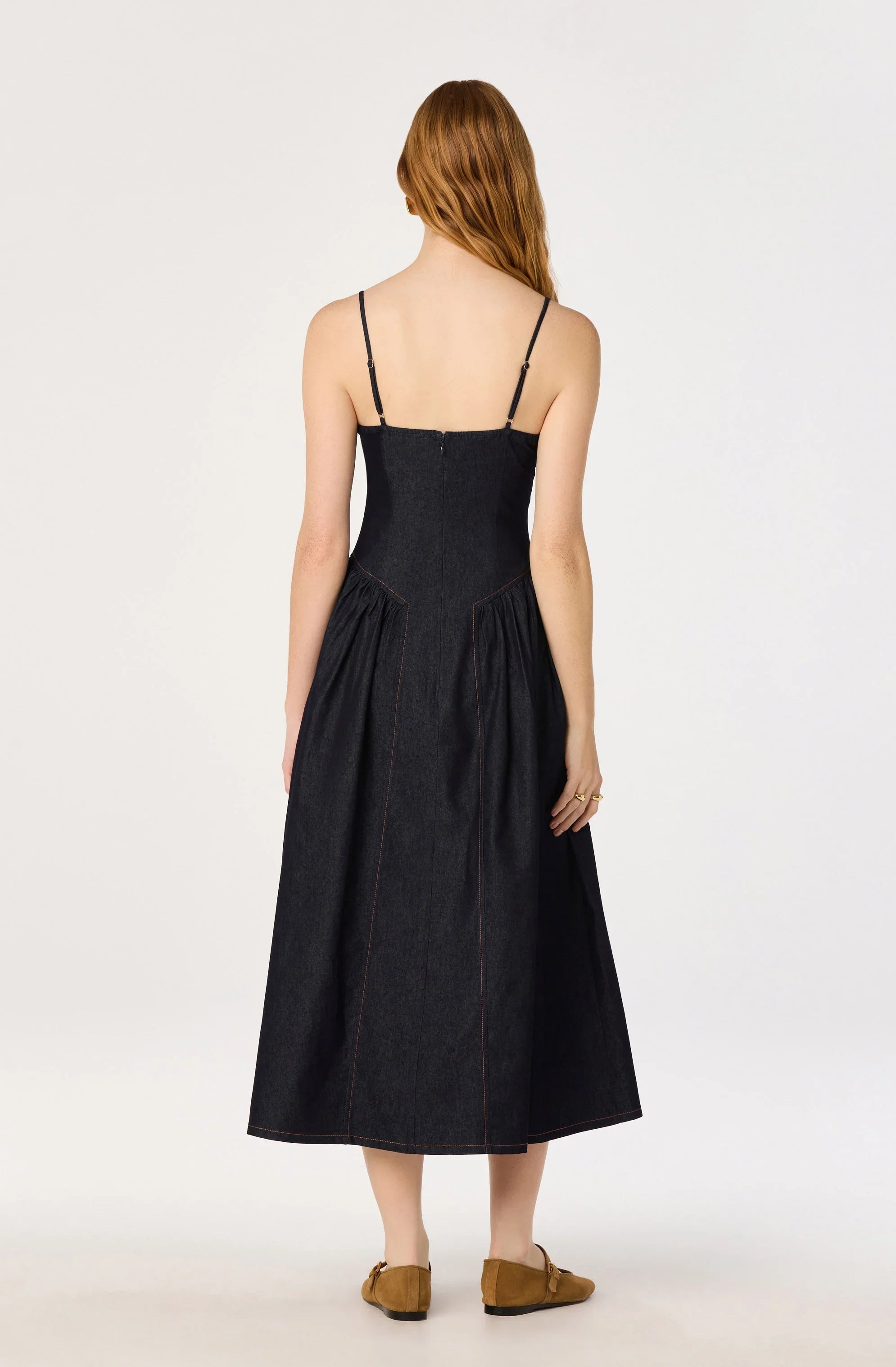 Lbruh Margaux Denim Bustier Midi Dress