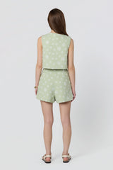 Inixyf Janell Floral Applique Cropped Vest
