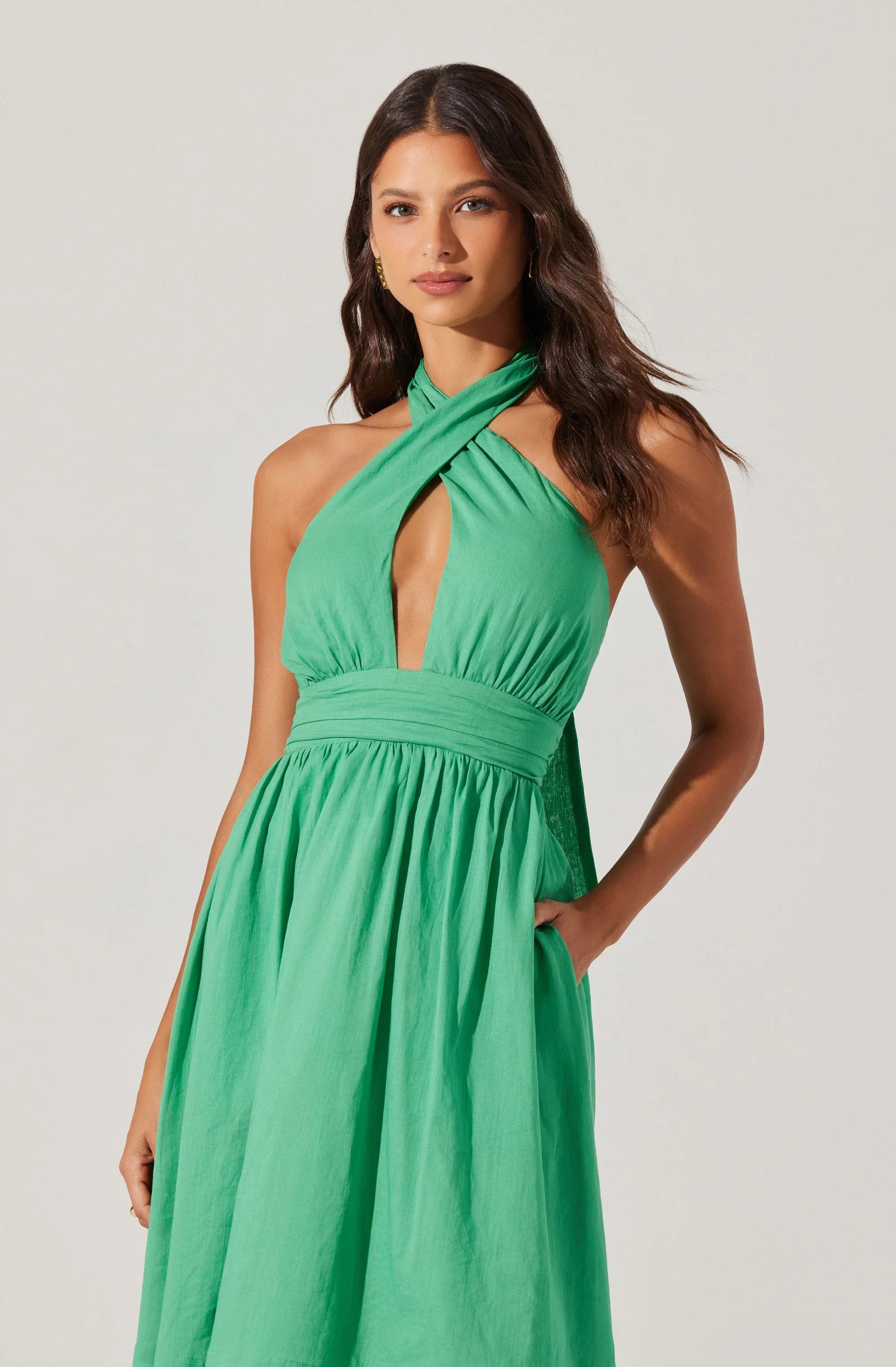 Lbruh Kalia Crossover Halter Mini Dress
