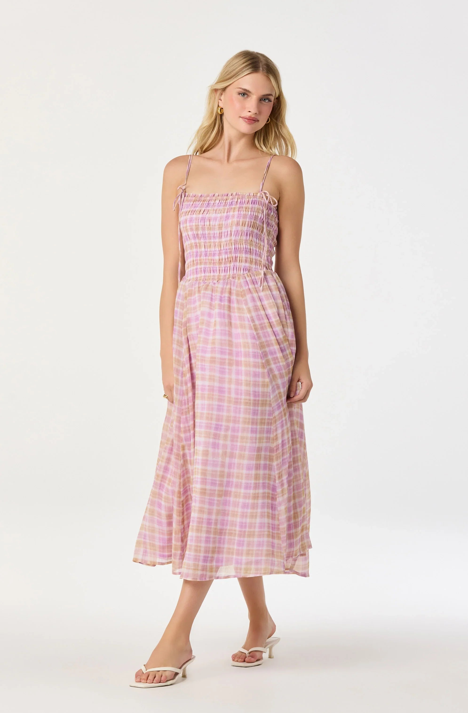 Inixyf Lahela Smocked Midi Dress