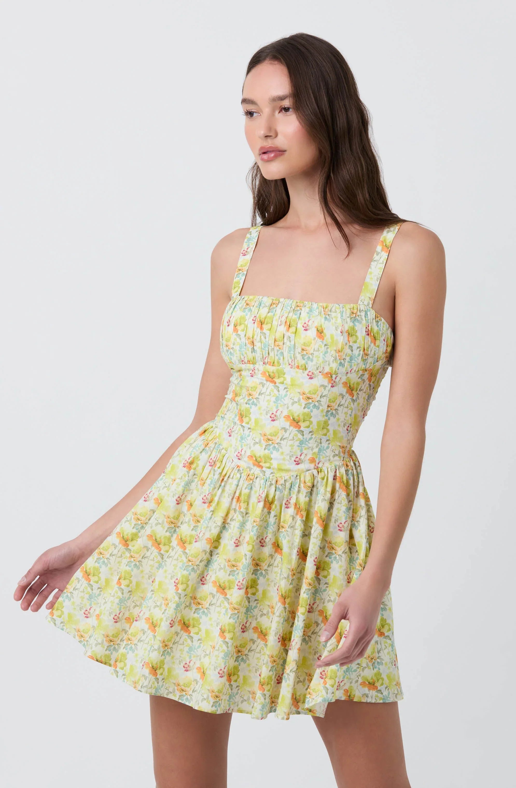 Lbruh Floral Milkmaid Mini Dress