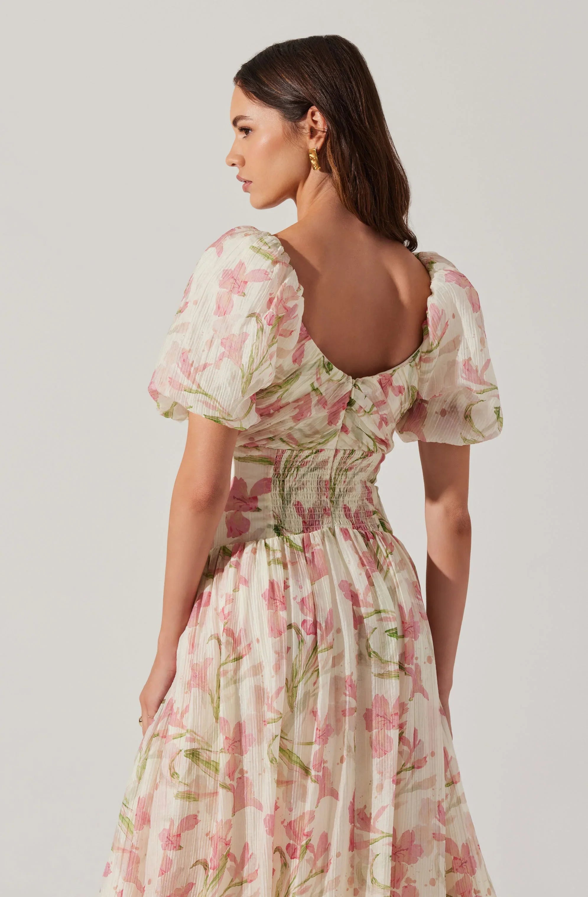 Lbruh Sasilia Floral Puff Sleeve Dress