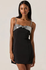 Lbruh Halya Contrast Sequin Bow Dress