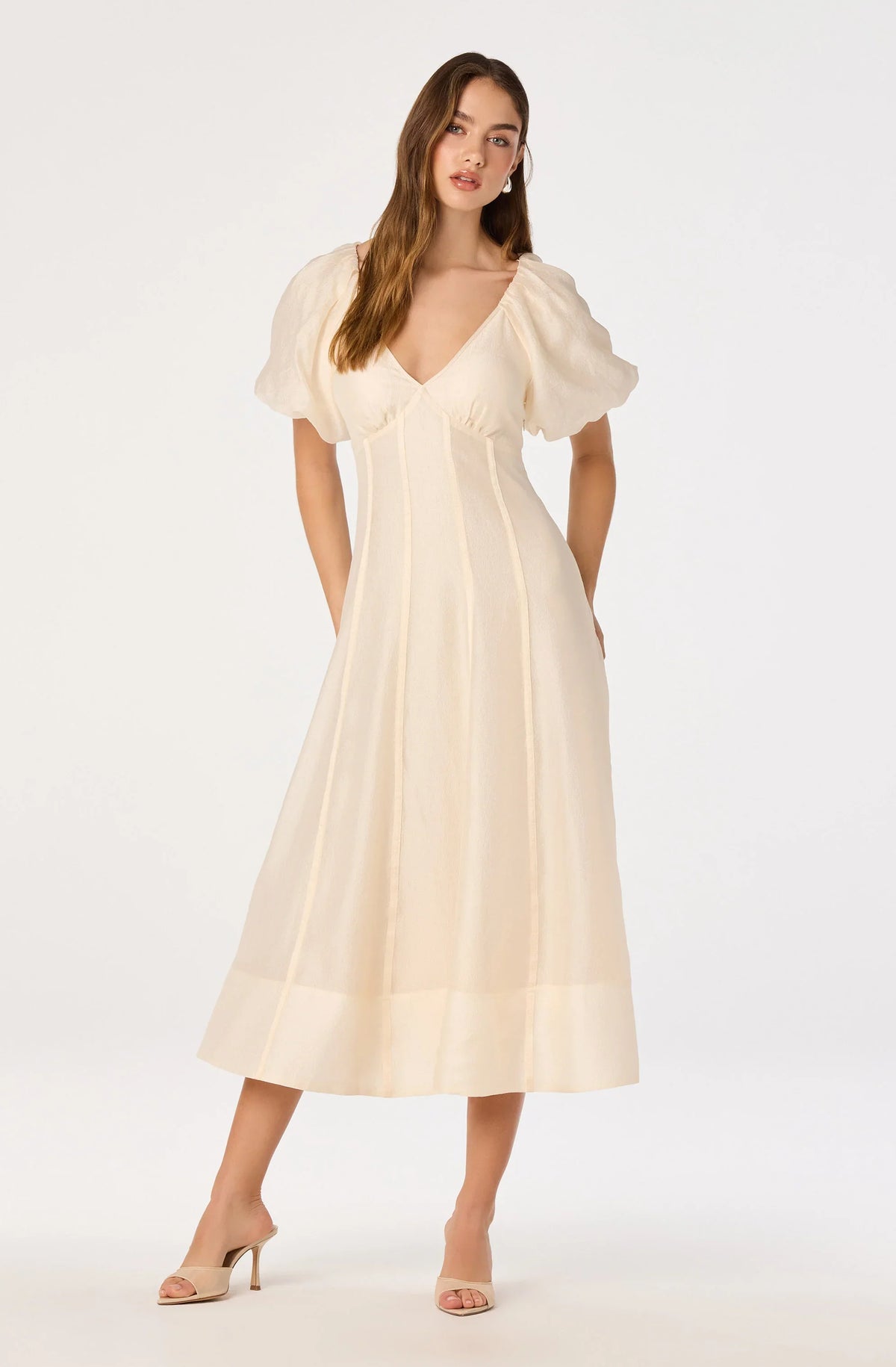 Inixyf Kathaleya Puff Sleeve Midi Dress