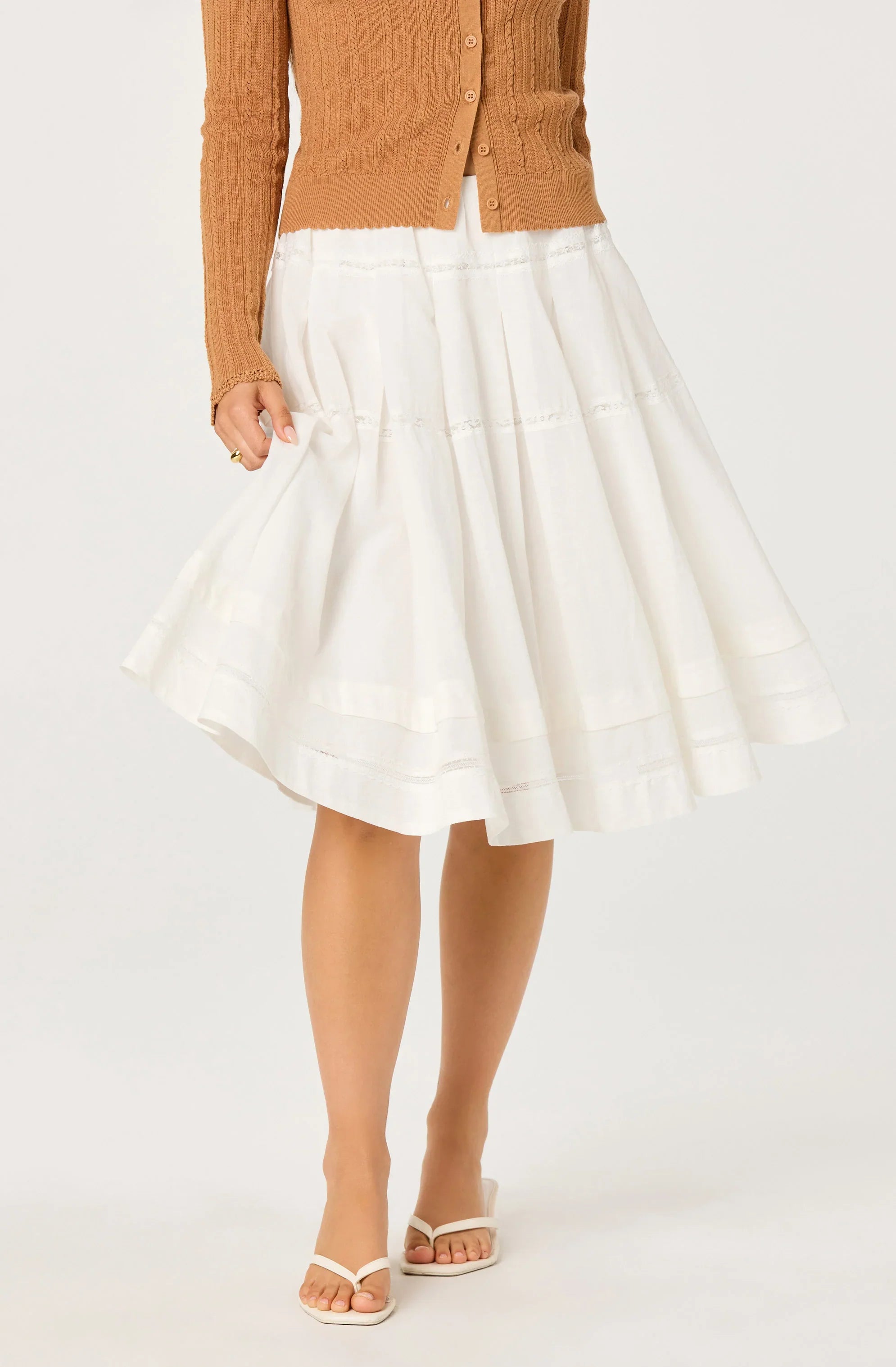 Inixyf Wrenlee Embroidered Midi Skirt