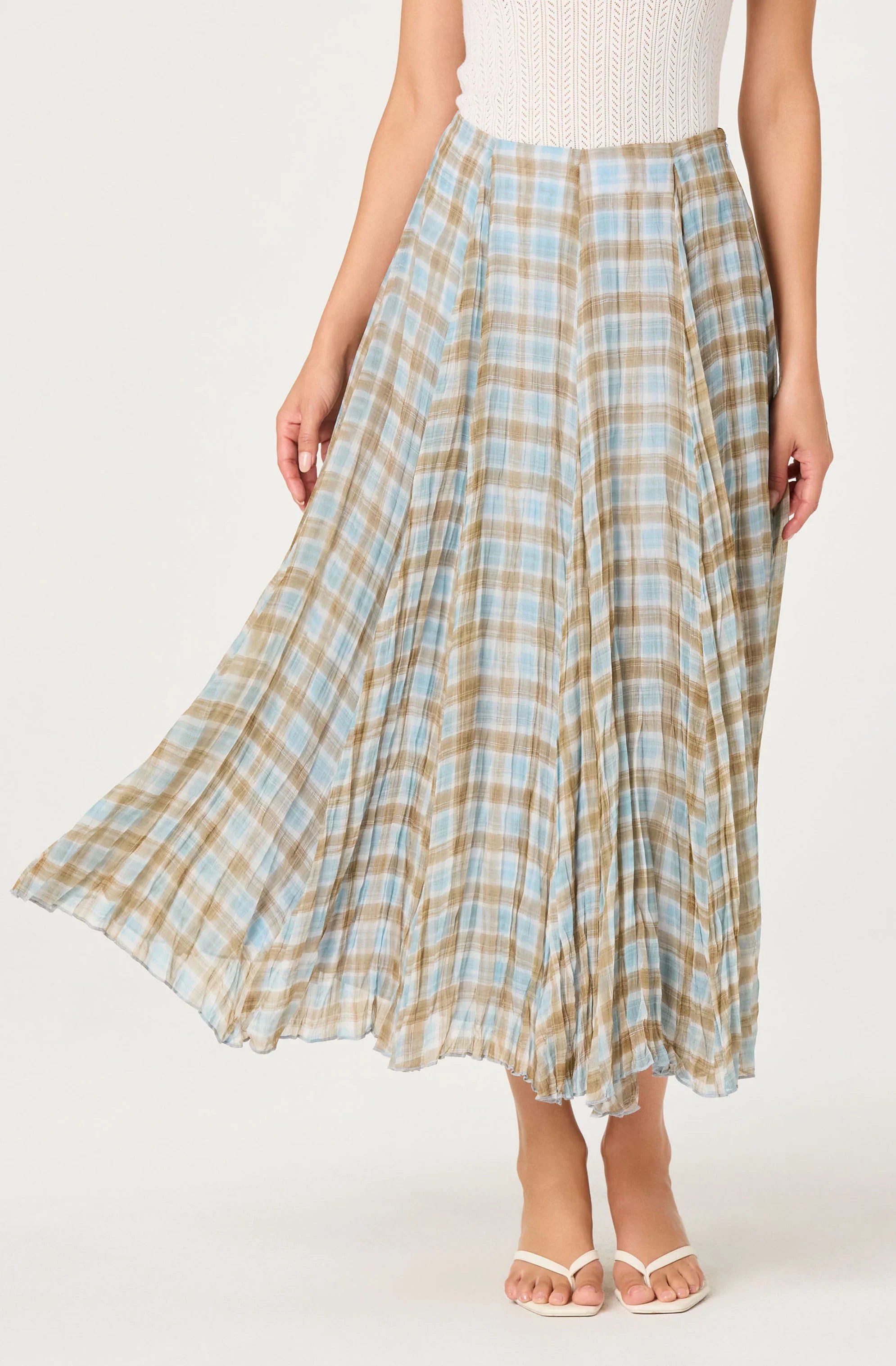 Inixyf Fiori Pleated Maxi Skirt