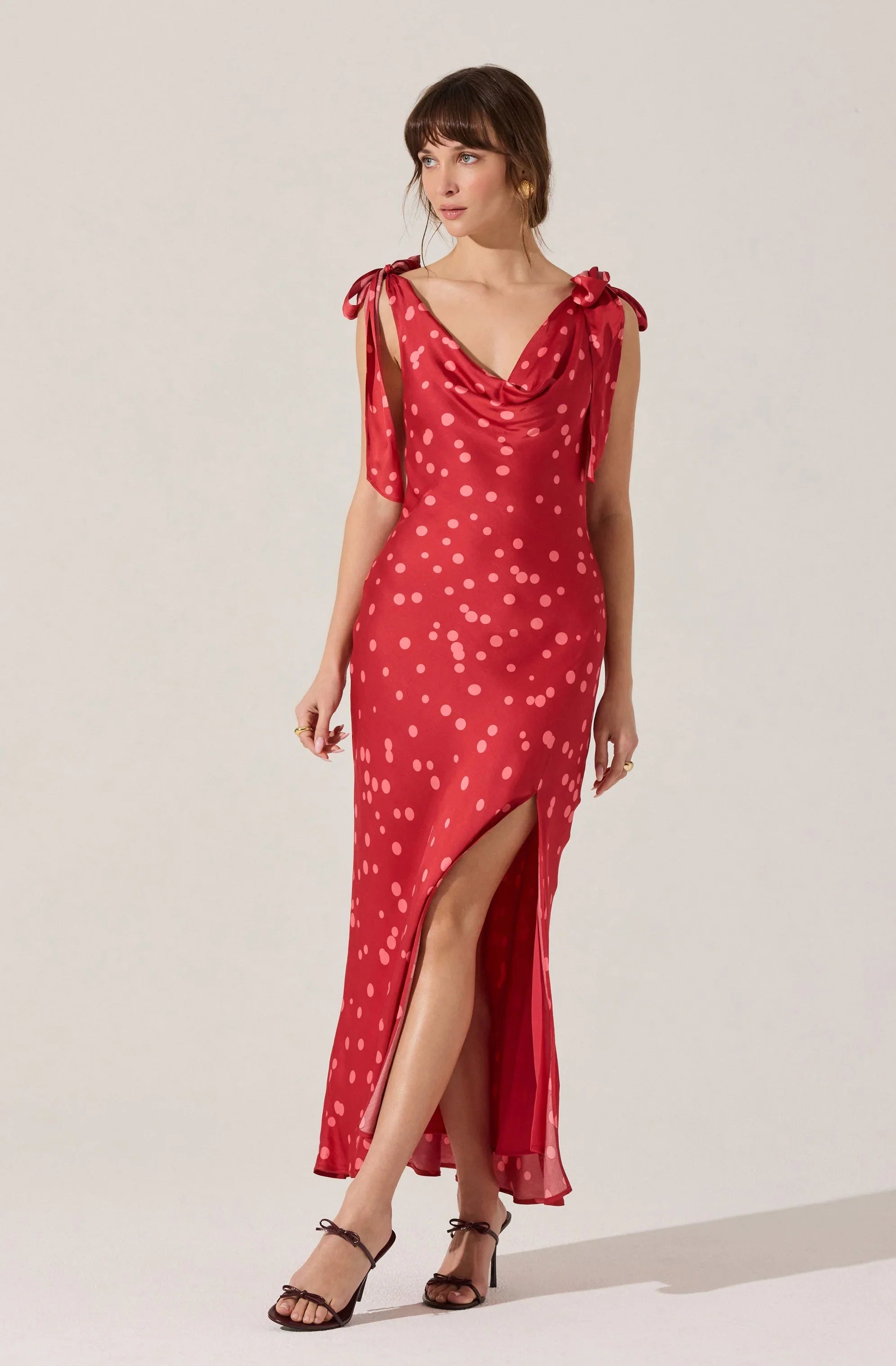 Lbruh Allexina Satin Cowl Neck Midi Dress
