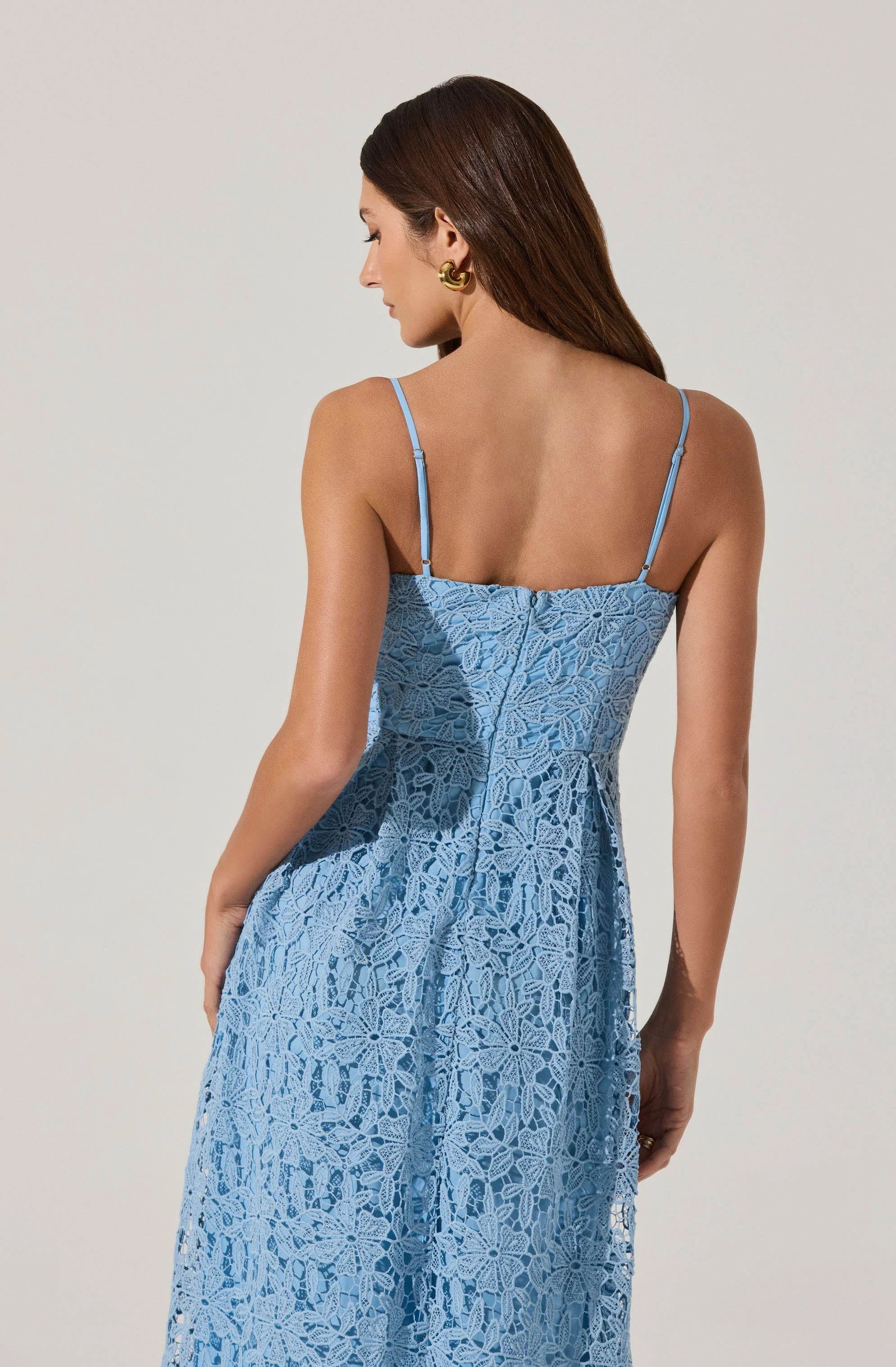 Lbruh Floral Lace Midi Dress