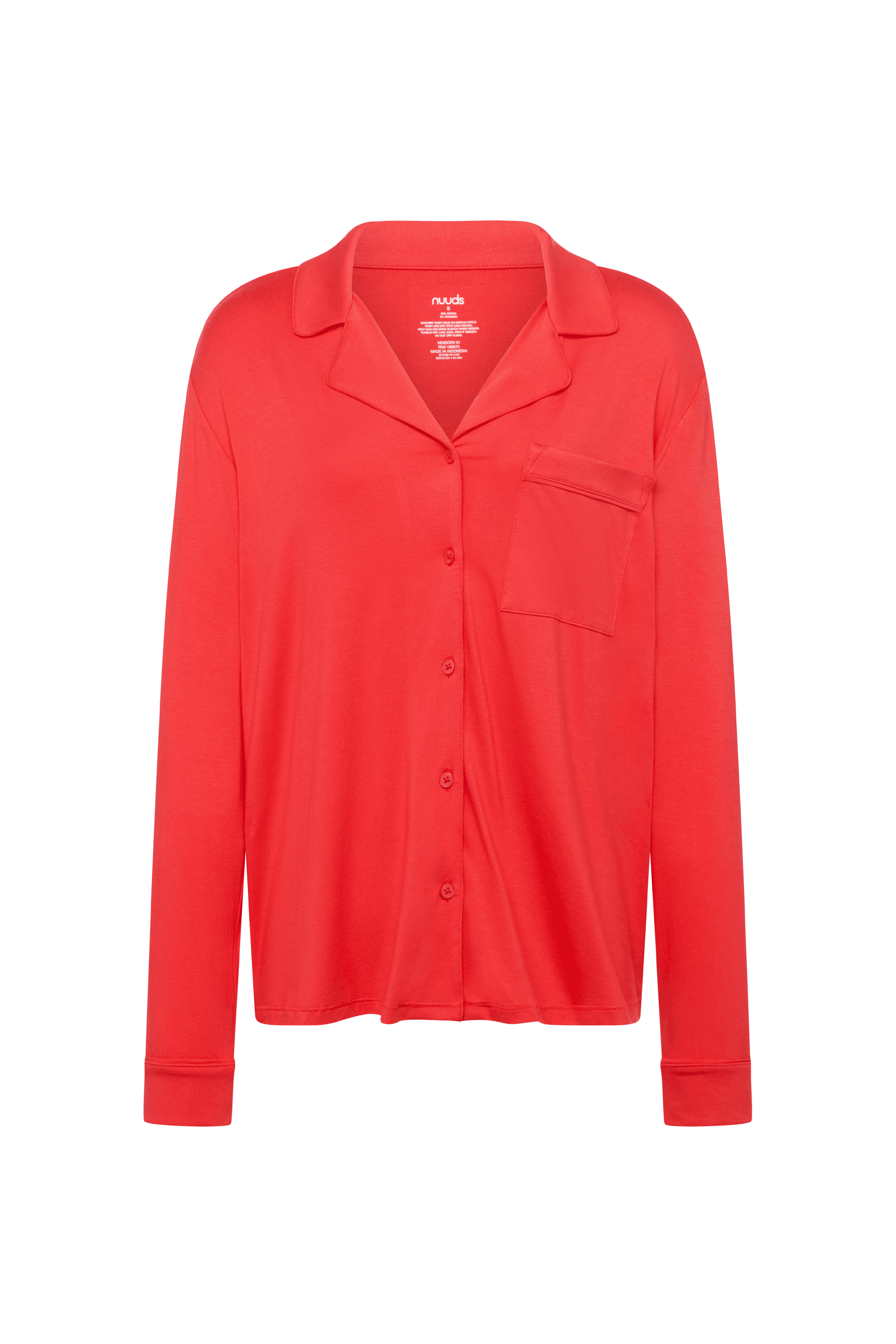 Long Sleeve Button-Up Pajama Shirt | Hibiscus