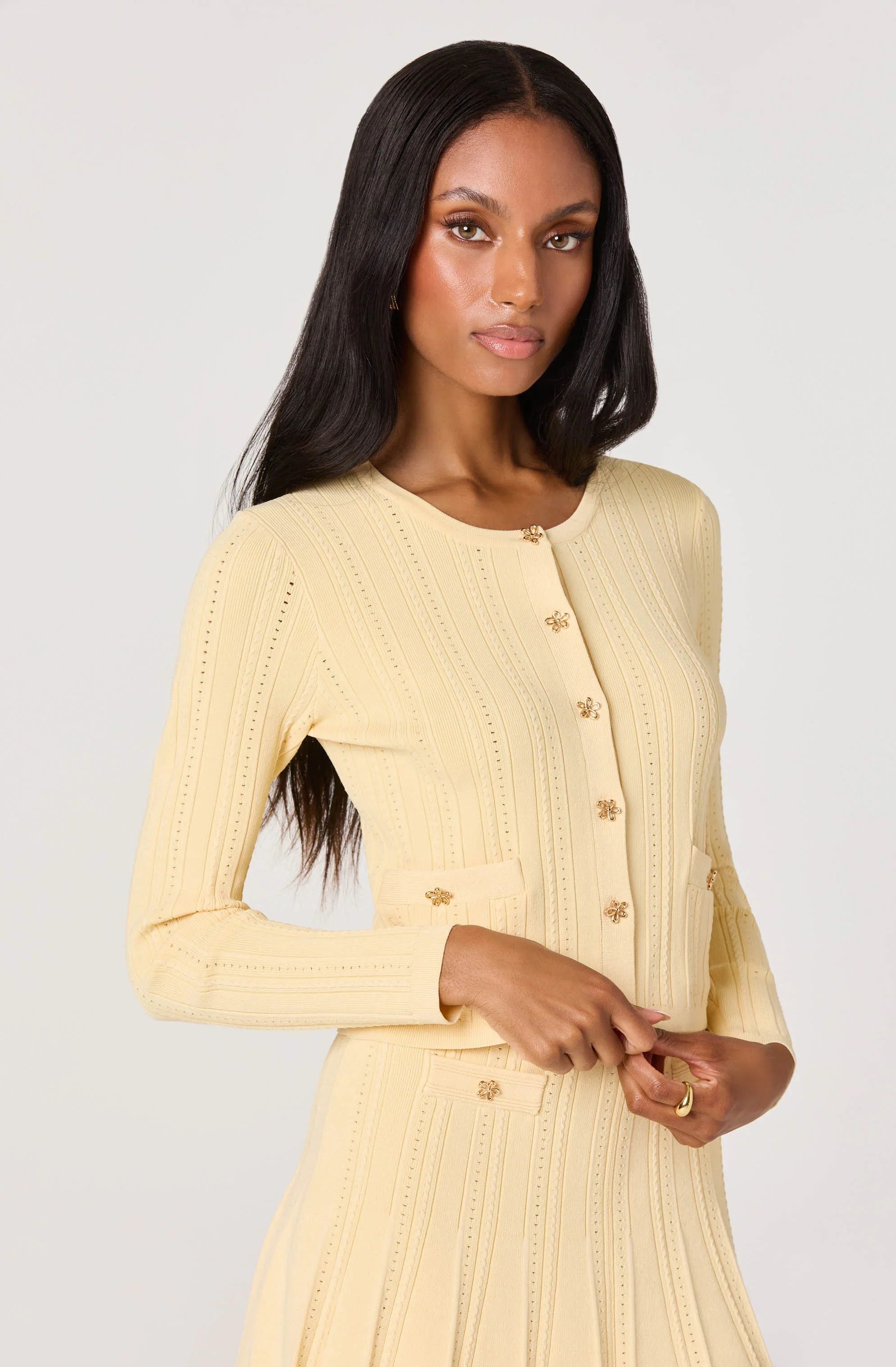 Inixyf Myrtle Pointelle Knit Cardigan