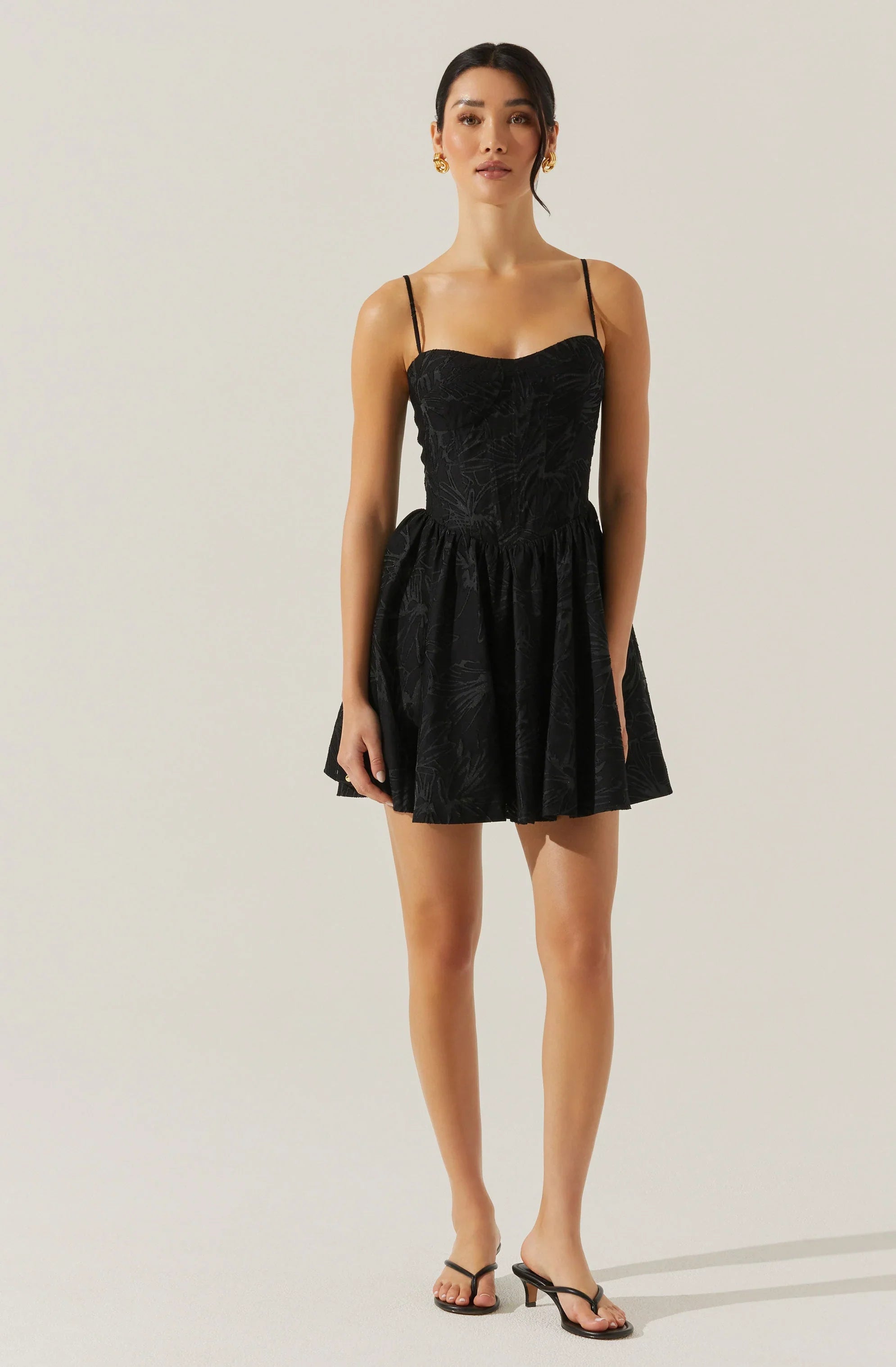 Lbruh Linelly Jacquard Bustier Skater Dress