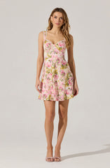 Lbruh Alva Satin Floral Mini Dress