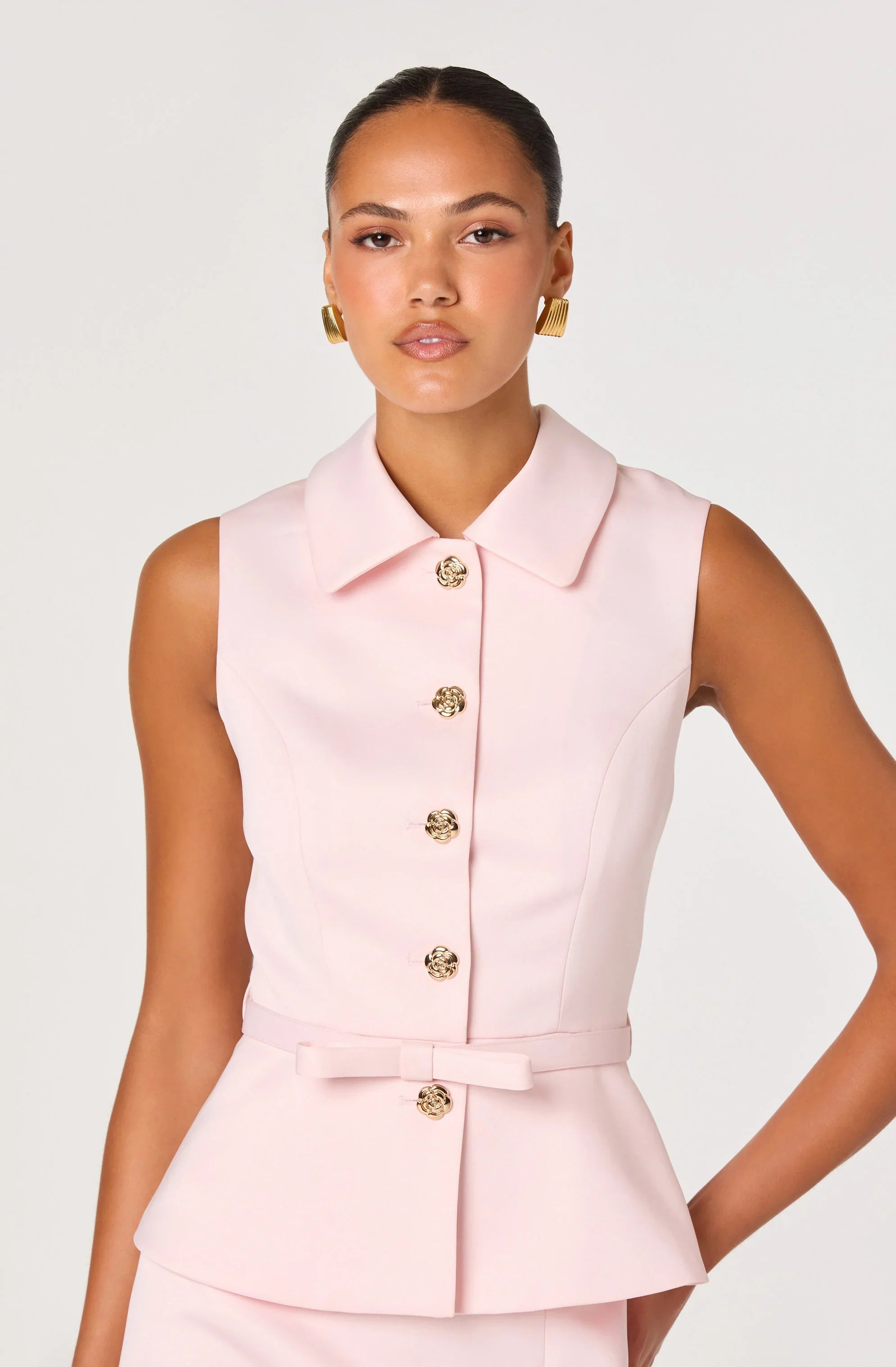 Inixyf Jamia Peplum Button-Front Mini Dress