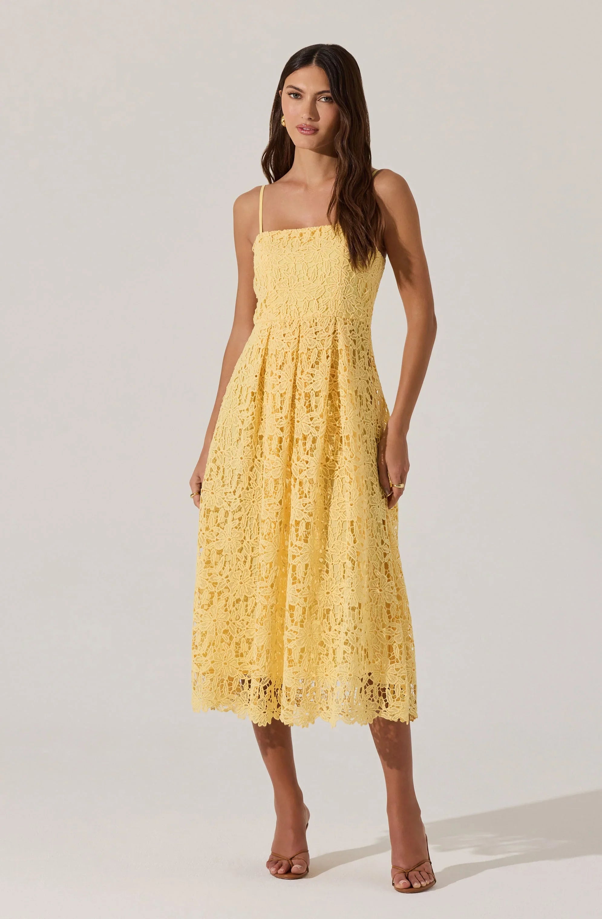 Lbruh Floral Lace Midi Dress