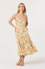 Lbruh Jaleyah Paneled Flare Floral Midi Dress