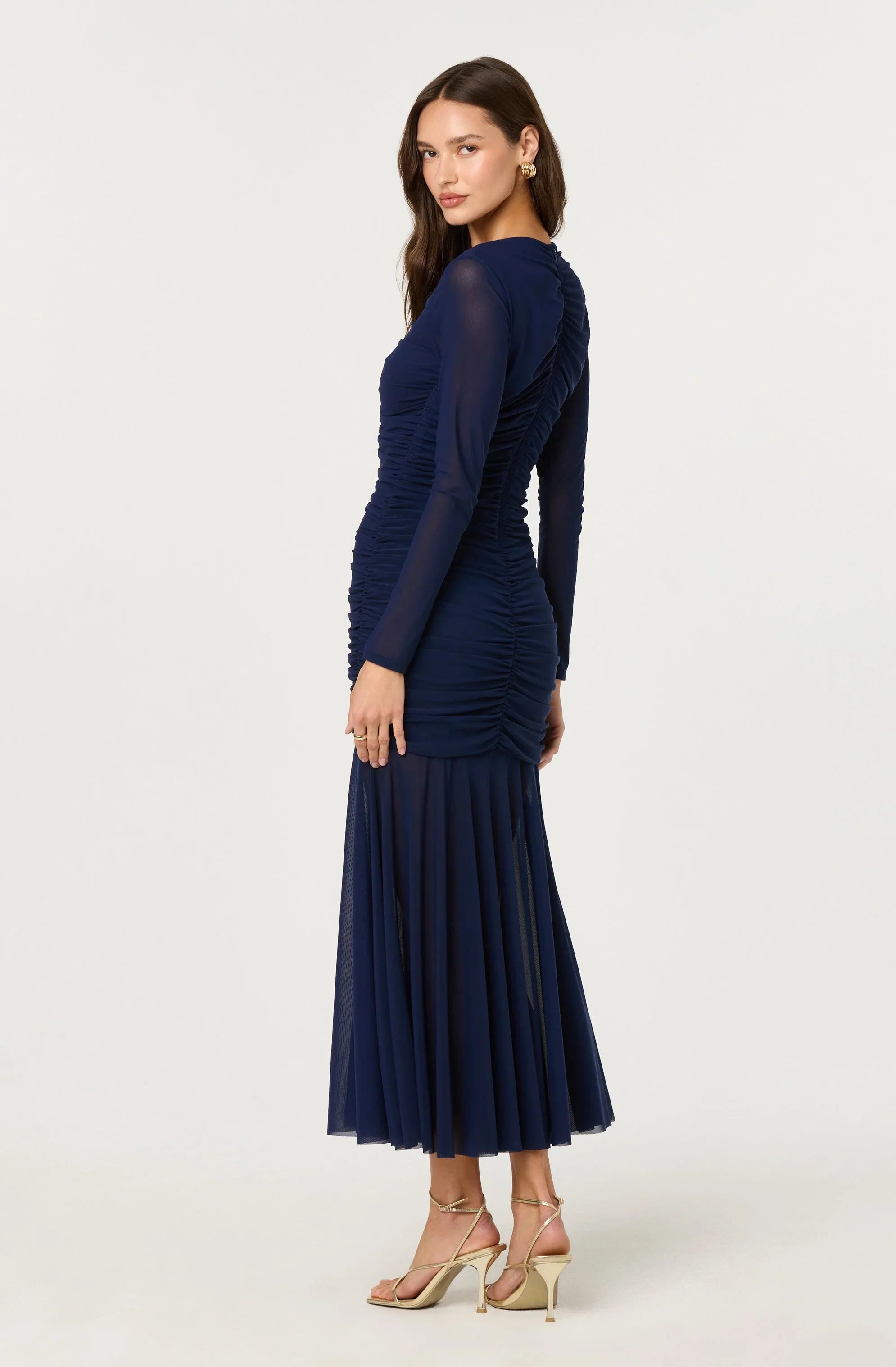 Lbruh Yasmine Ruched Long Sleeve Maxi Dress