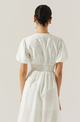 Lbruh Citrine Linen Bow Front Midi Dress