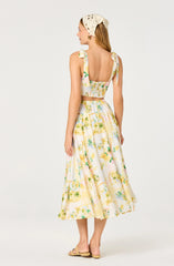 Inixyf Kaleigh Paradise Print Gathered Midi Skirt