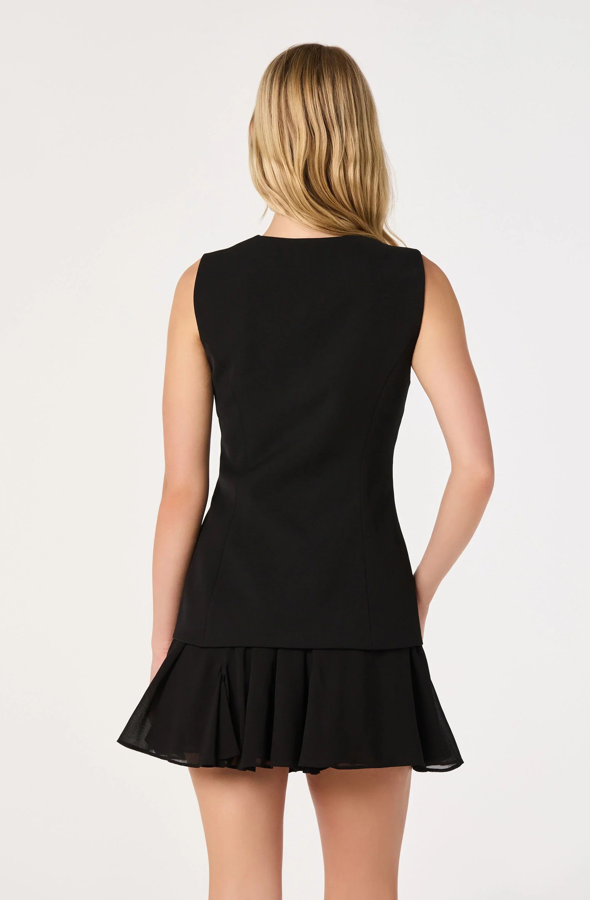 Lbruh Christen Button-Front Vest Mini Dress